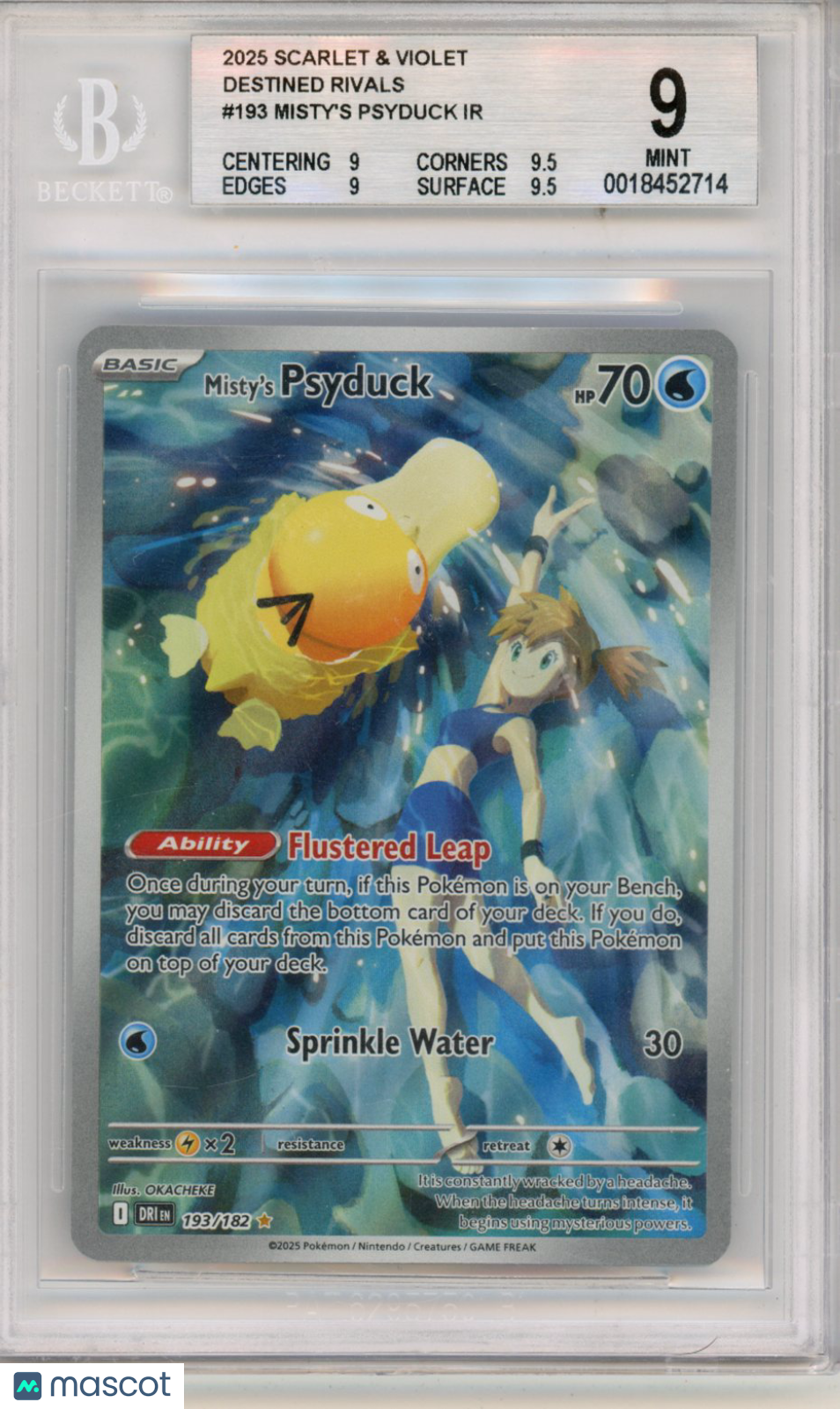 2025 Pokemon Scarlet and Violet Destined Rivals Misty’s Psyduck IR #193 BGS 9 - Graded TCG/CCG