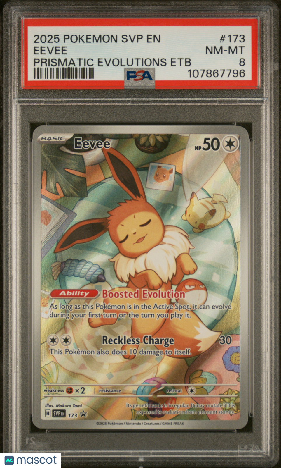 2025 Pokemon SV Black Star Promo Eevee #173 Prismatic Evolutions Etb PSA 8 - Graded TCG/CCG
