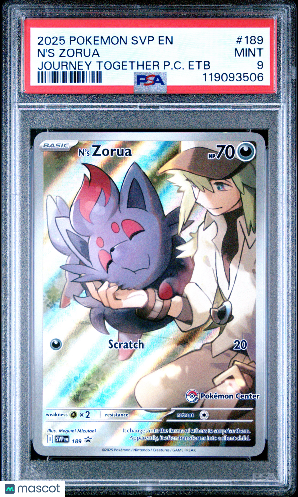 2025 Pokemon SV Promo N’S Zorua #189 Journey Together PC ETB PSA 9 MINT - Graded TCG/CCG