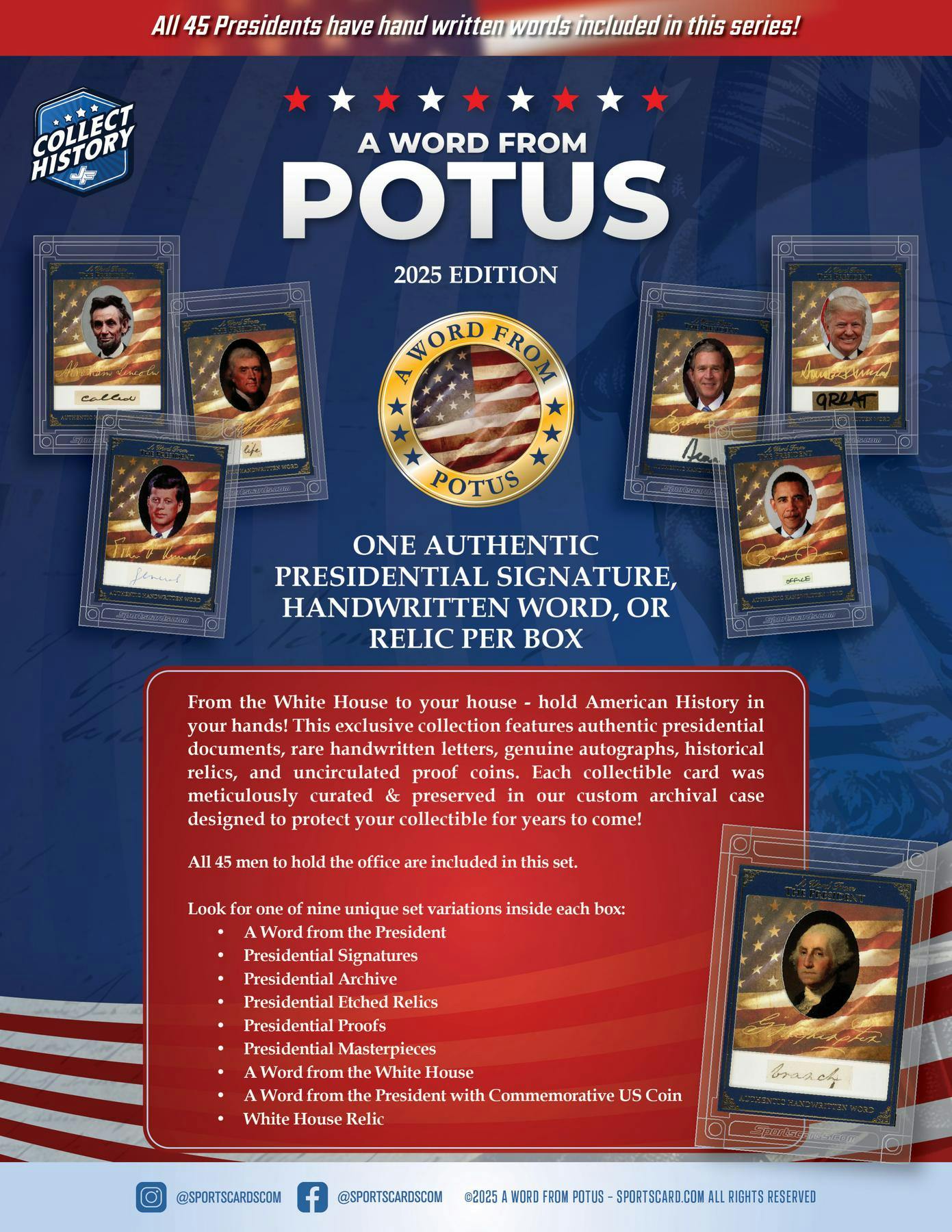 2025 POTUS A Word from the President Hobby Box - NFL Hobby Box