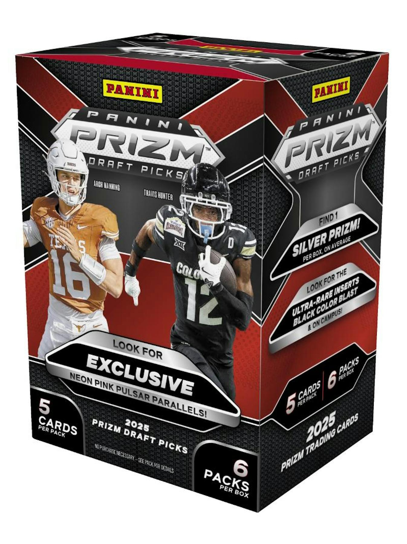 2025 Prizm Draft Picks Football Hobby Blaster Box (Neon Pink & Silver Insert) Black Color Blast? - NFL Hobby Box