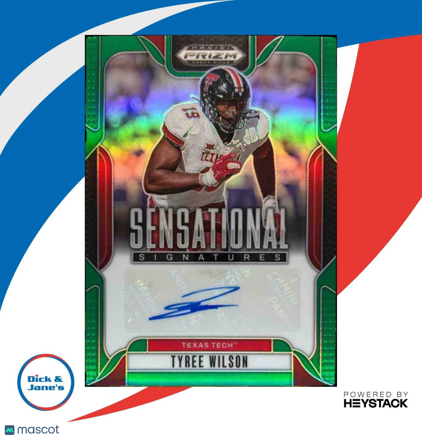 2025 Prizm Draft Tyree Wilson Sensational Signatures Green Auto - Sports Cards