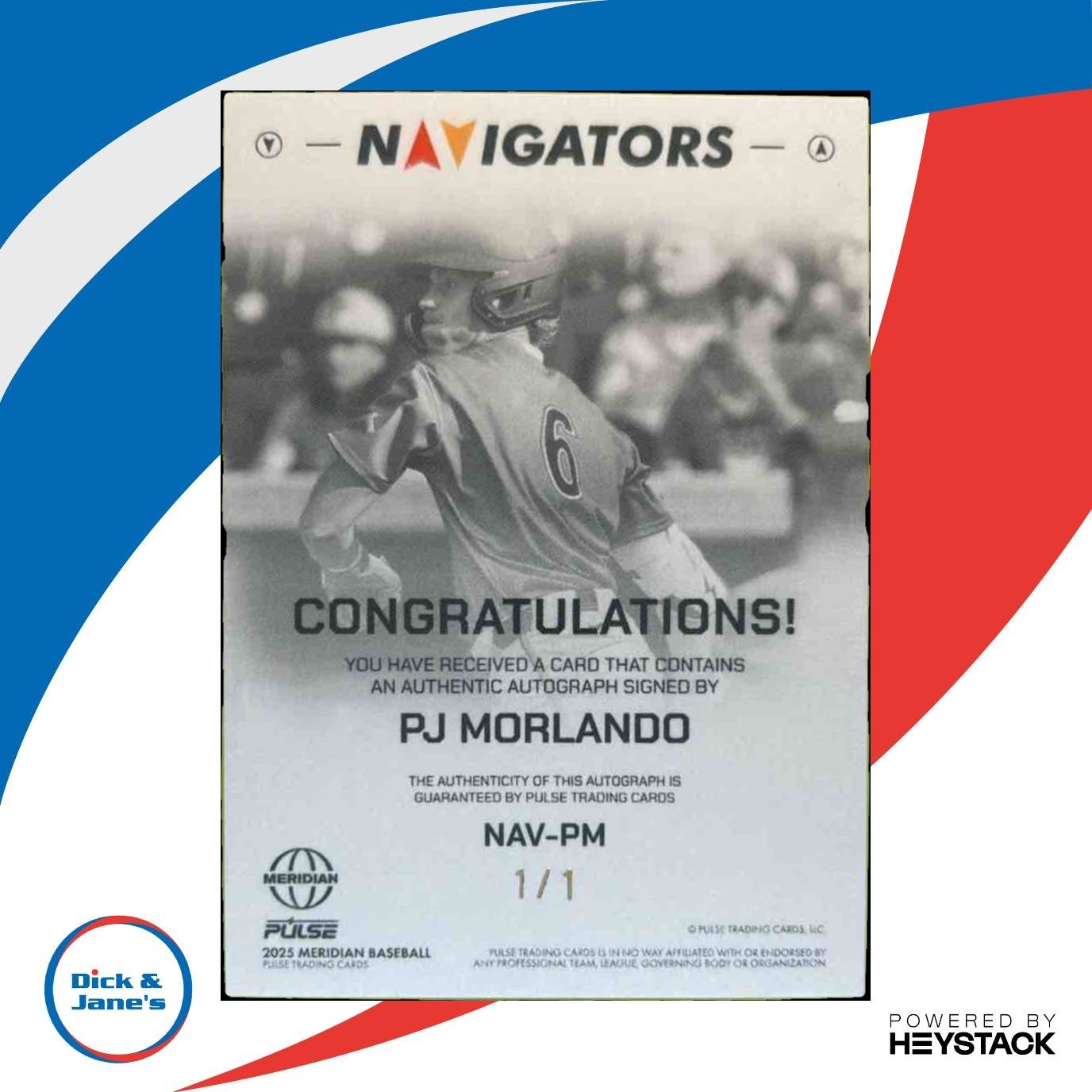 2025 Pulse Meridian PJ Morlando Navigators Signatures 1/1 #NAV-PM Auto - Sports Cards