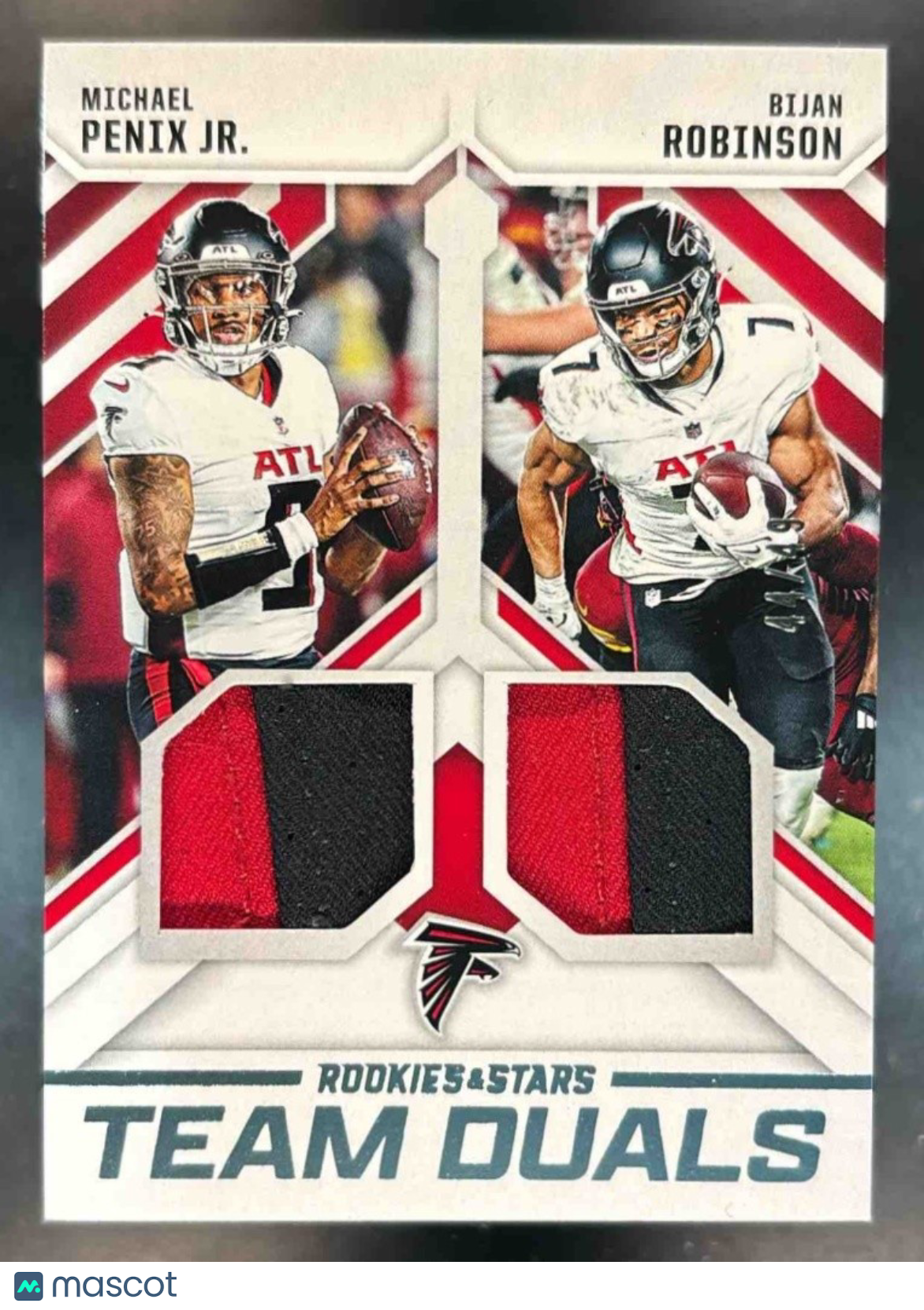 2025 Rookies & Stars Bijan Robinson Michael Penix Jr. Team Dual Patch /49 Falcon - Sports Cards