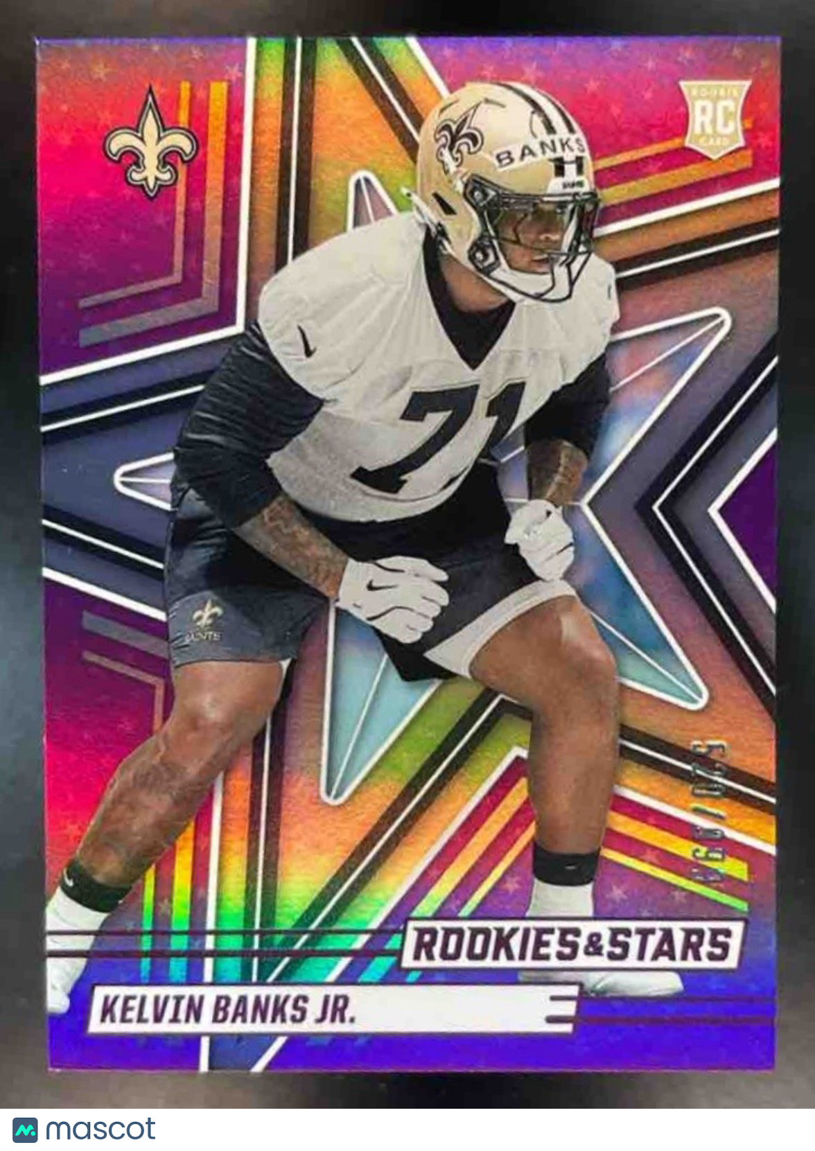 2025 Rookies & Stars Kelvin Banks Jr.Purple /999 #149 RC New Orleans Saints - Sports Cards