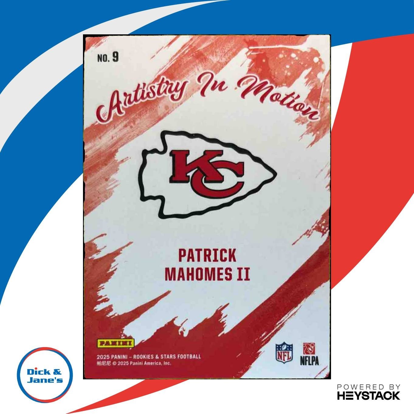 2025 Rookies & Stars Patrick Mahomes II Artistry in Motion True Blue /49 Chiefs - Sports Cards