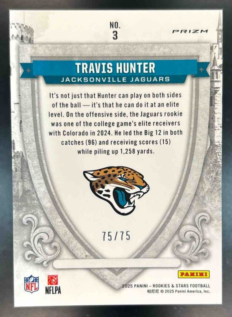 2025 Rookies & Stars Travis Hunter Crusade Pink 75/75 #3 RC Jacksonville Jaguars - Sports Cards