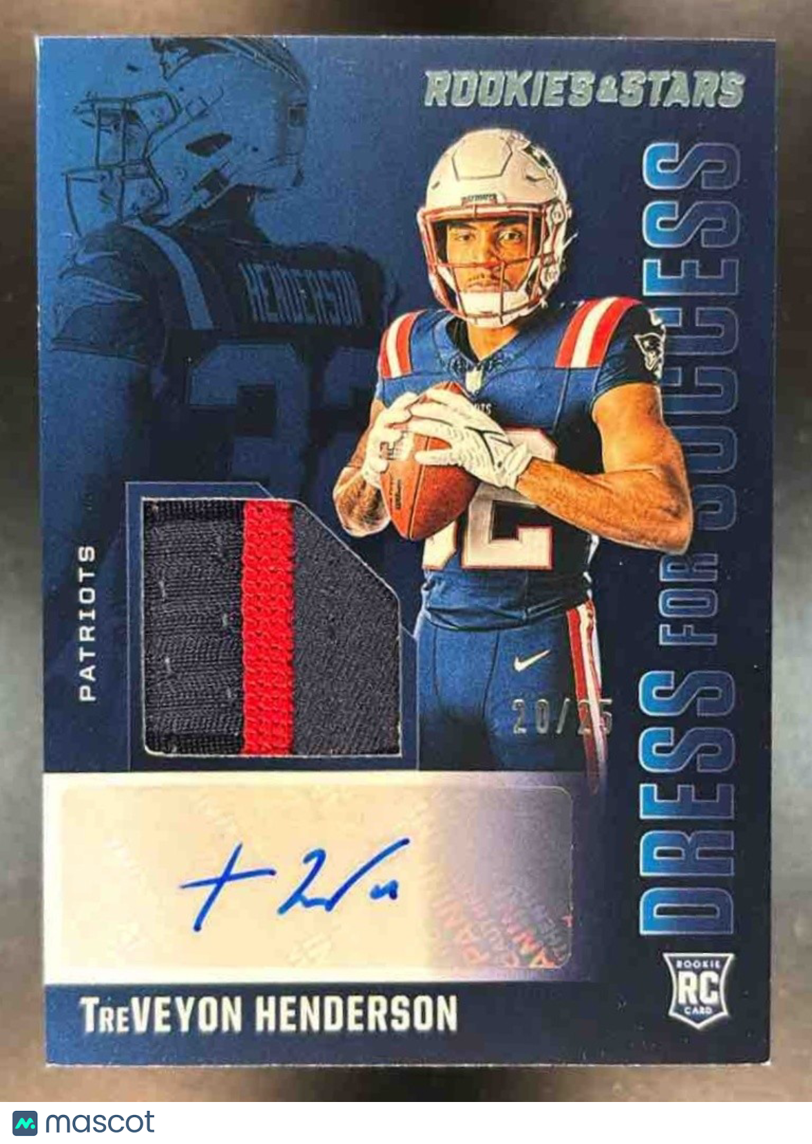 2025 Rookies & Stars TreVeyon Henderson Dress for Success Patch Auto /25 RC - Sports Cards