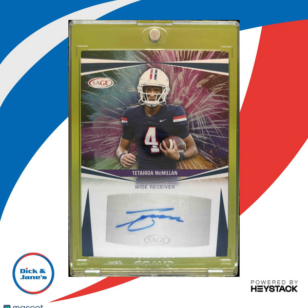 taxa card tahograf rar 2025 SAGE HIT Tetairoa McMillan Signatures Fireworks Color:White with Black Cover stockxscraped #harpylady #darkmagiciangirl #blackrosedragon #yugioh5ds