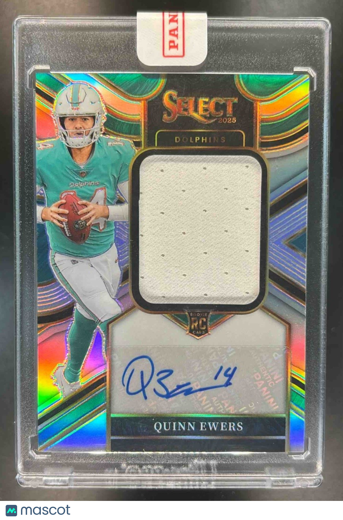2025 Select Quinn Ewers Jumbo Patch Auto Prizm /249 MEM RC Auto Miami Dolphins - Sports Cards