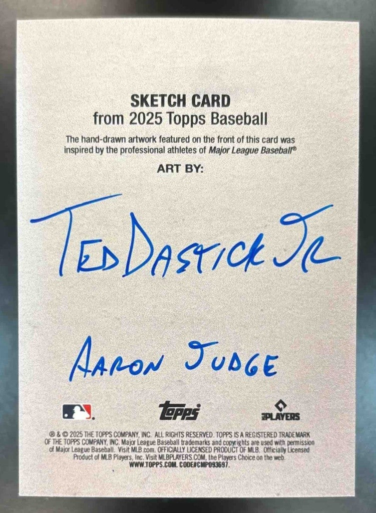 2025 Topps Aaron Judge Sketches 1/1 New York Yankees TED DASTICK JR - Sports Cards