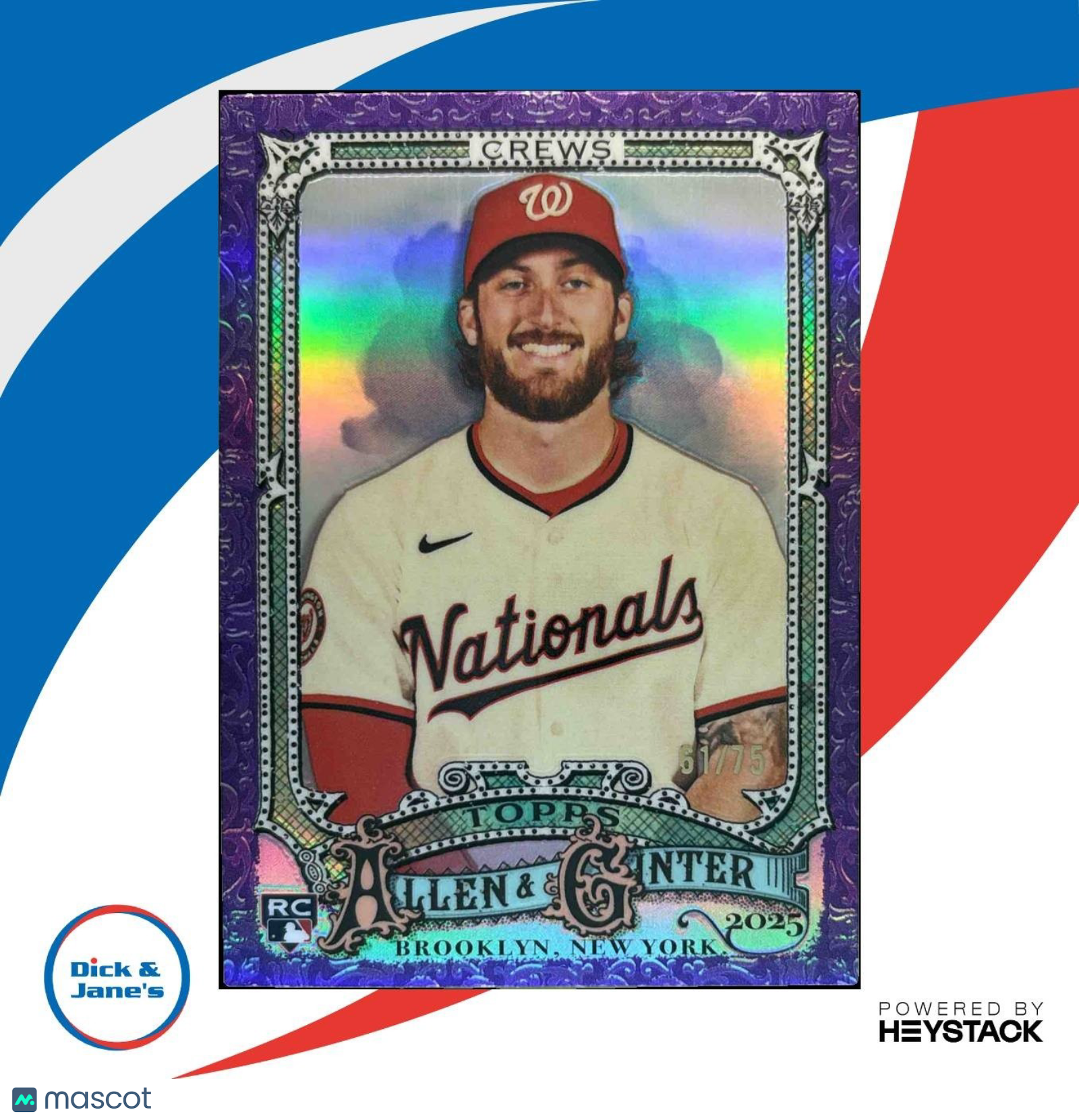 2025 Topps Allen & Ginter Dylan Crews Chrome Purple /75 #120 Nationals - Sports Cards