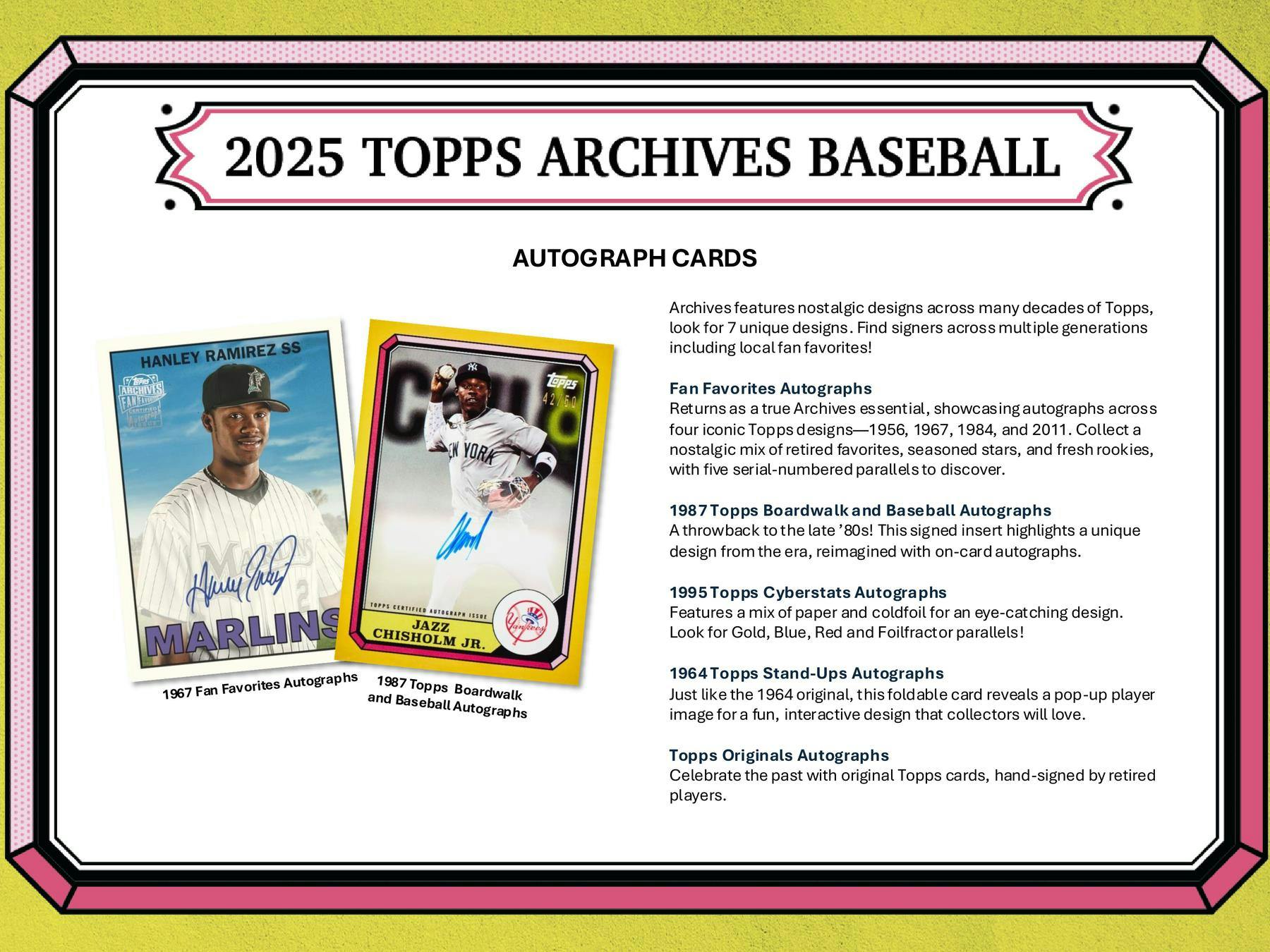 2025 Topps Archives Baseball Hobby Box (2 Autos) DEC 12th - MLB Hobby Box