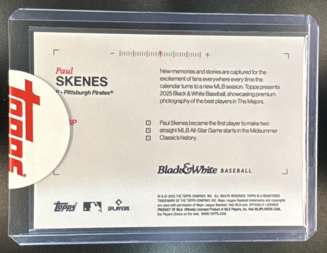 2025 Topps Black and White Paul Skenes Image Variations Short Prints SP Pirates - Sports Cards