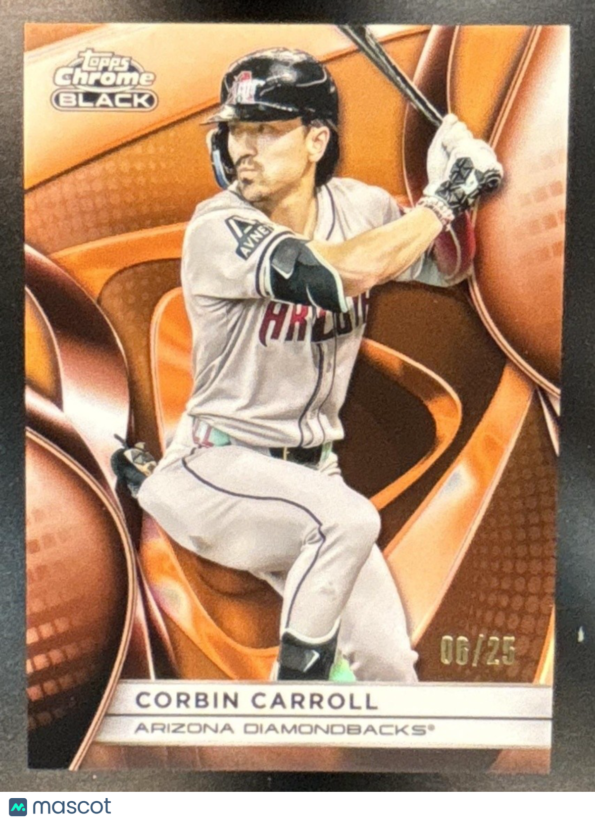 2025 Topps Chrome Black Corbin Carroll Orange Refractor /25 #92 Diamondbacks - Sports Cards