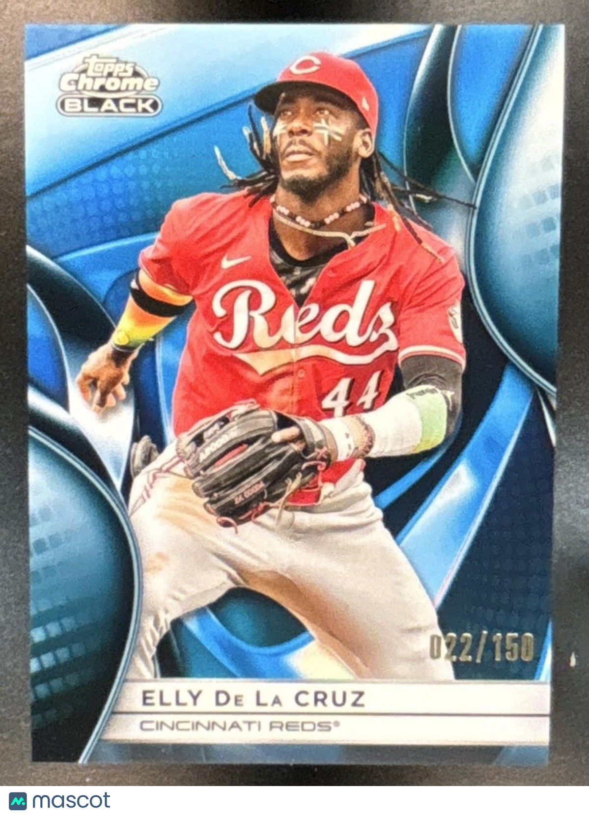 2025 Topps Chrome Black Elly De La Cruz Blue Refractor /150 #100 Cincinnati Reds - Sports Cards