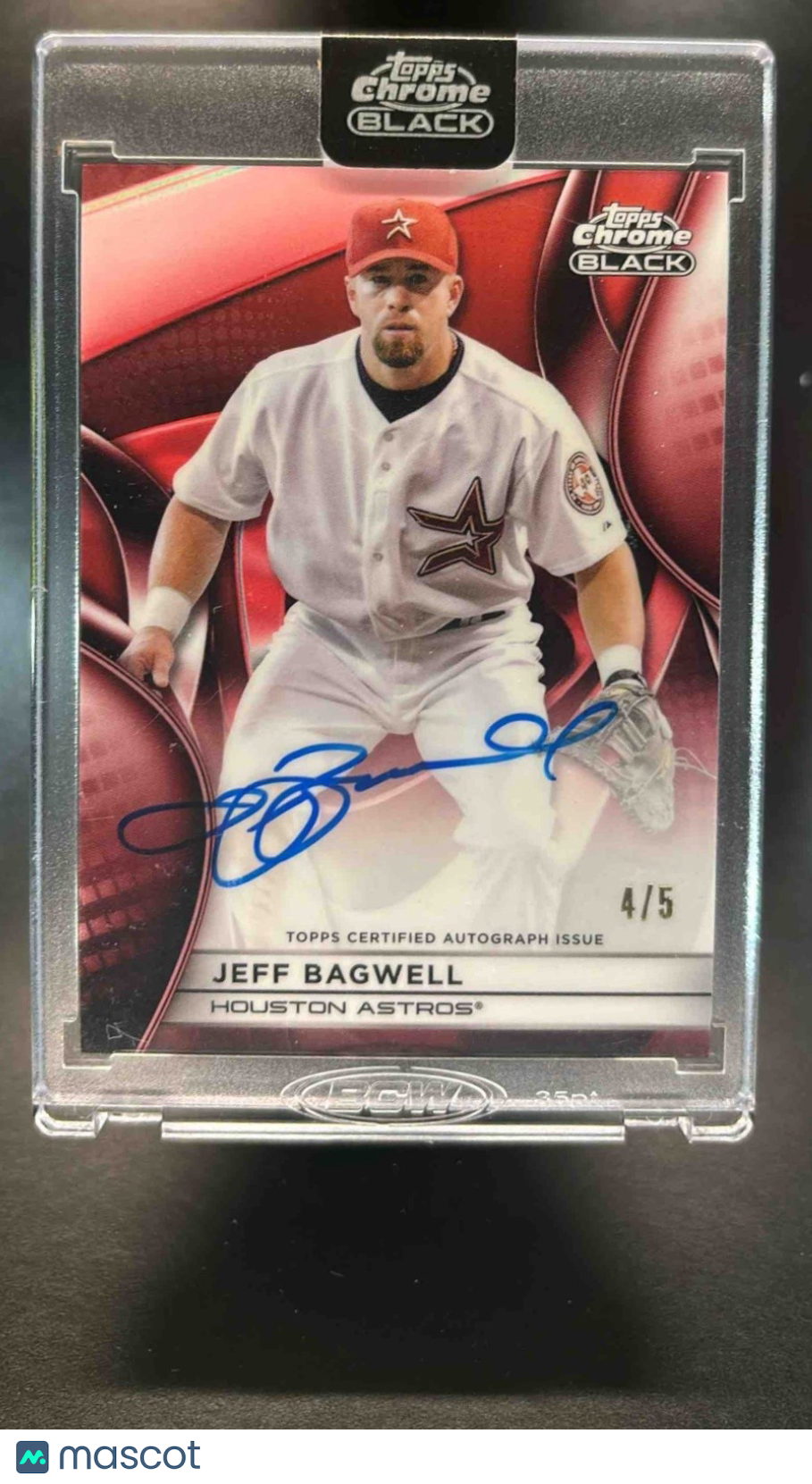 2025 Topps Chrome Black Jeff Bagwell Auto Red Refractor /5 Houston Astros - Sports Cards