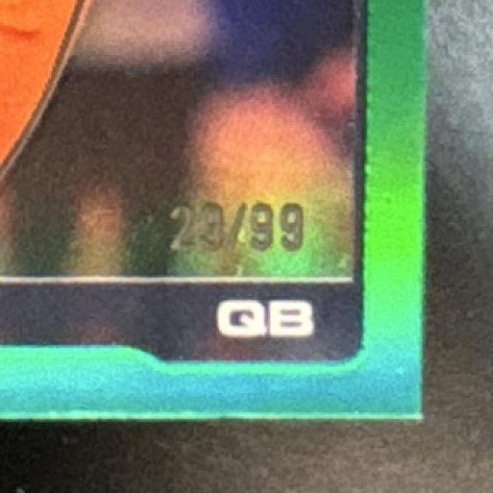 2025 Topps Chrome Bo Nix Green Refractor /99 #88 Denver Broncos - Sports Cards