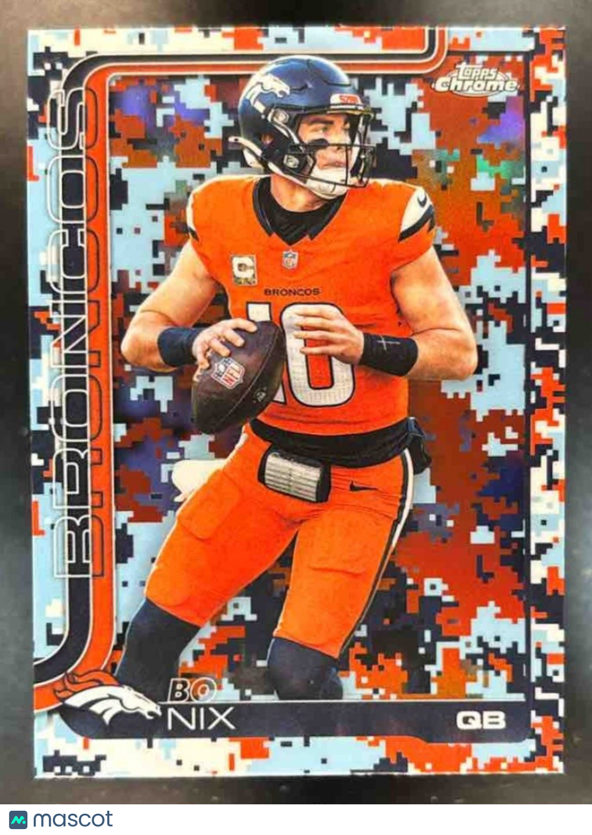 2025 Topps Chrome Bo Nix Team Camo Variation #88 SP Denver Broncos - Sports Cards