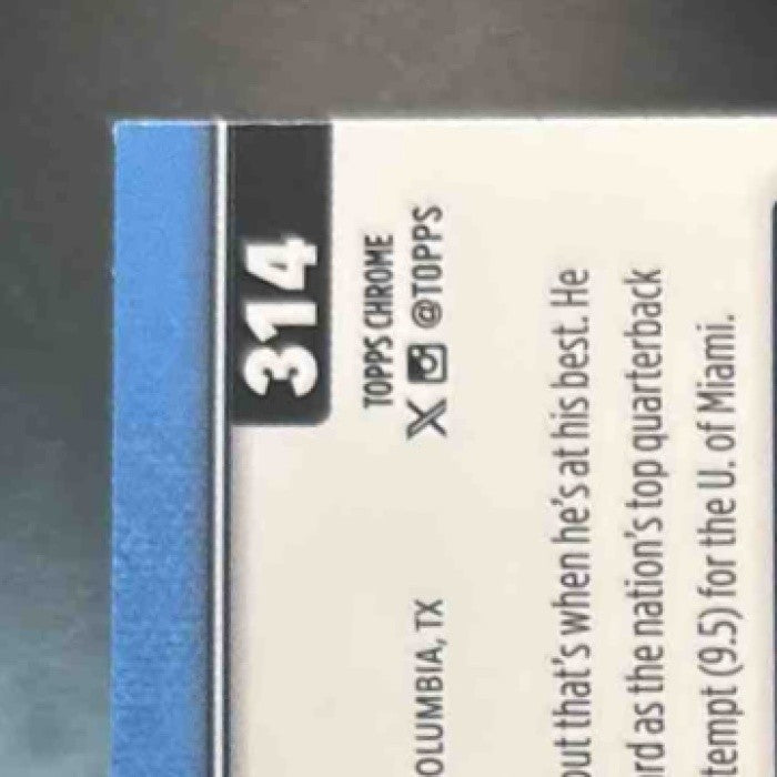 2025 Topps Chrome Cam Ward Rookie Football Leather #314 RC Tennessee Titans - Sports Cards