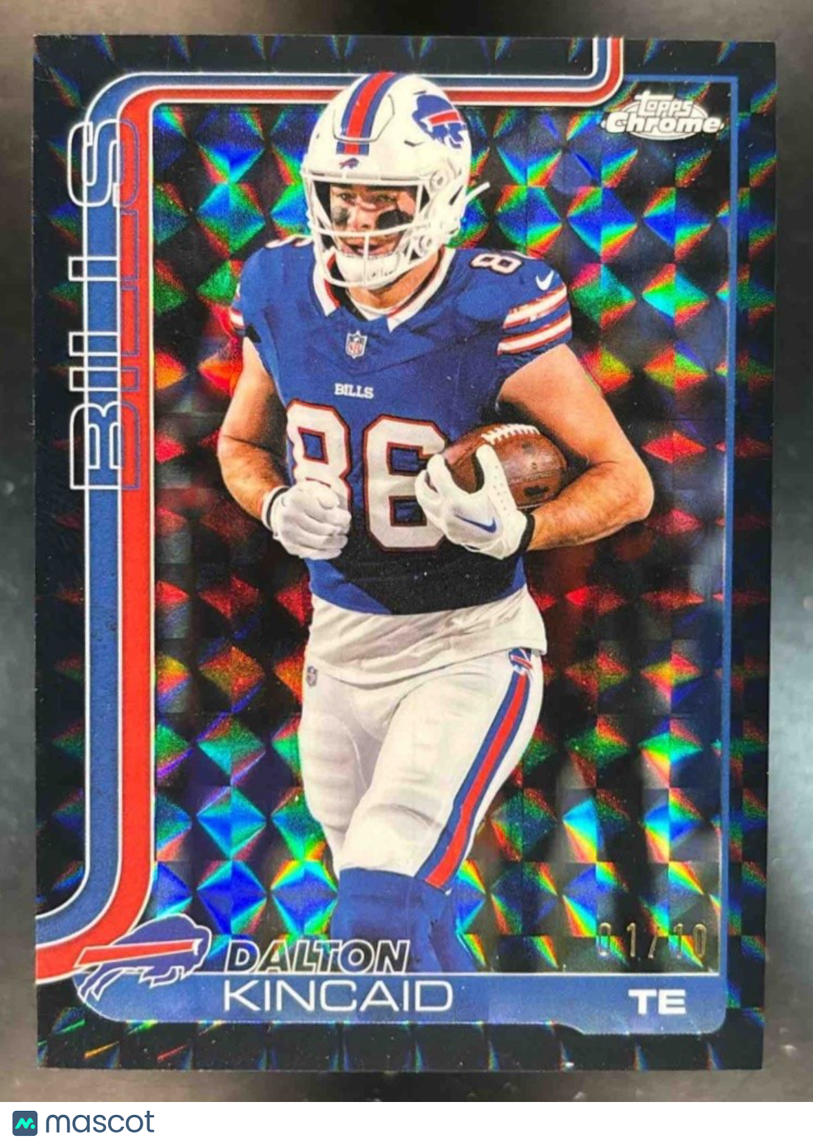 2025 Topps Chrome Dalton Kincaid Black Geometric 1/10 #37 Buffalo Bills - Sports Cards