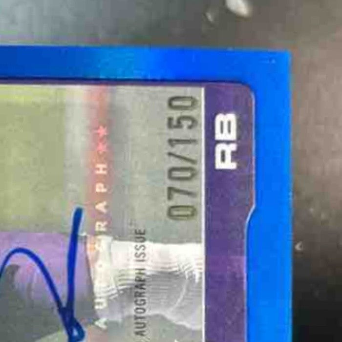2025 Topps Chrome Derrick Henry Auto Blue Refractor 70/150 Baltimore Ravens - Sports Cards