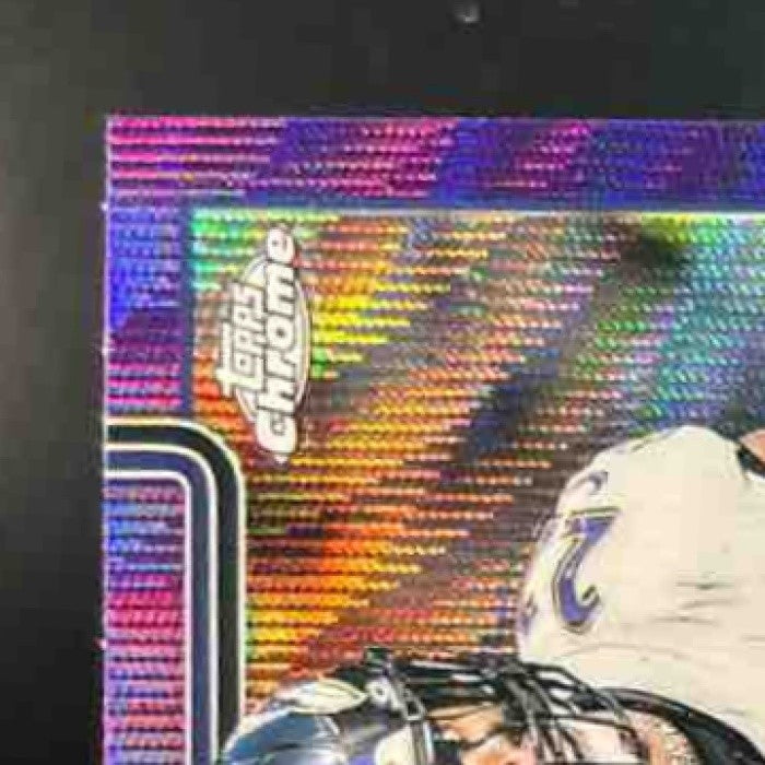 2025 Topps Chrome Derrick Henry Purple Wave Refractor /75 #25 Baltimore Ravens - Sports Cards