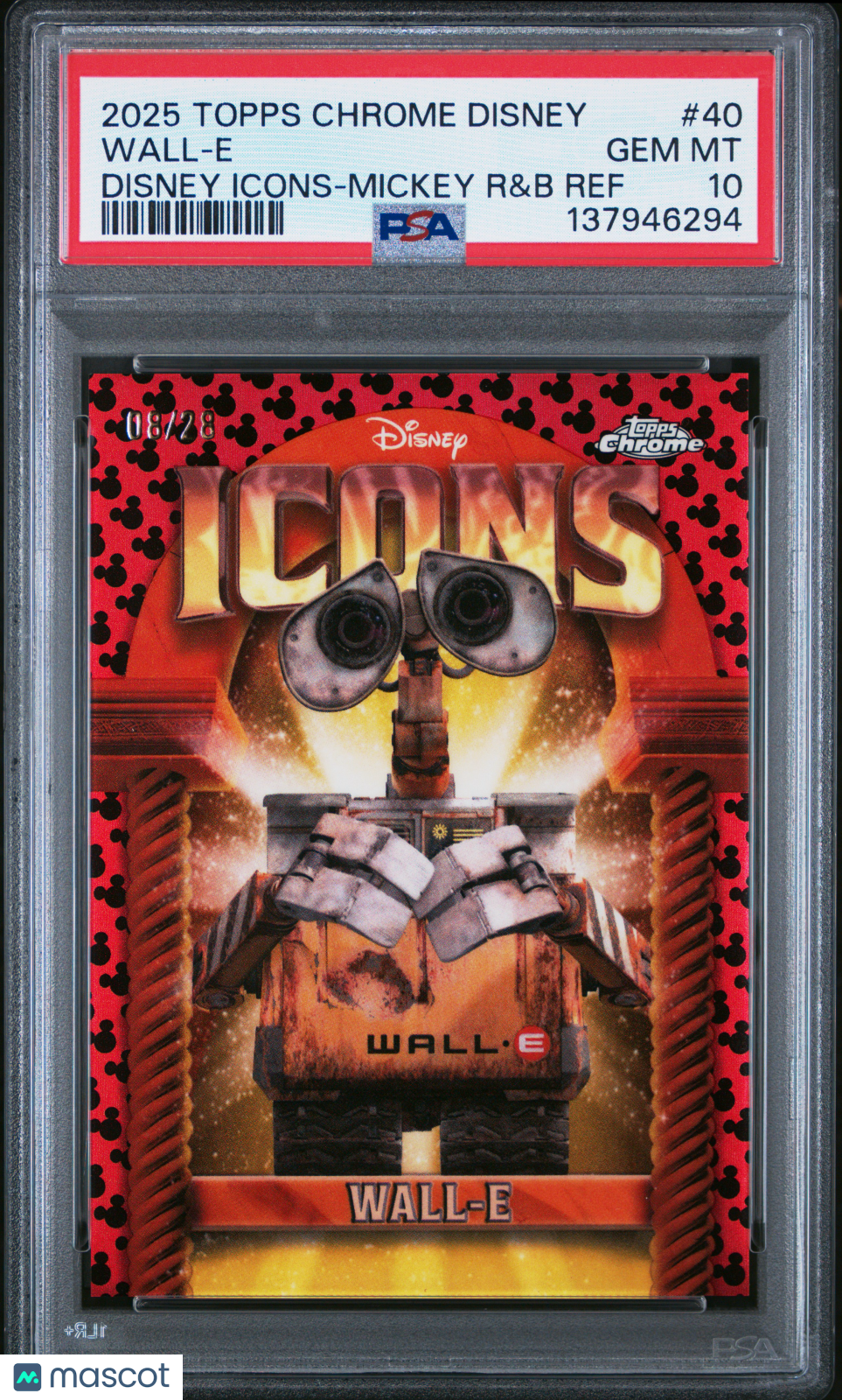 2025 Topps Chrome Disney Disney Icons Wall-E 08/28 #40 PSA 10 GEM MINT - Graded Non-Sports Cards
