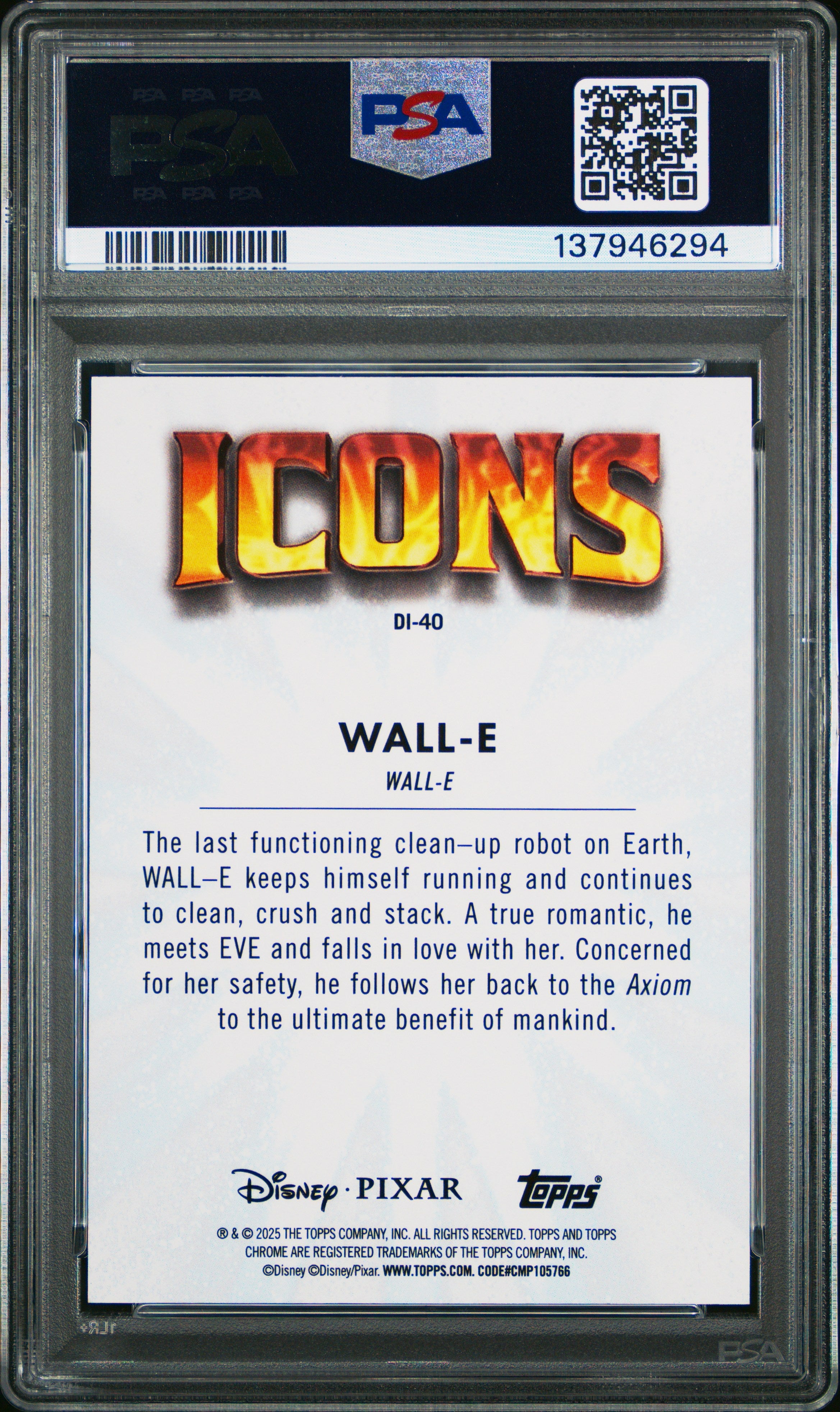 2025 Topps Chrome Disney Disney Icons Wall-E 08/28 #40 PSA 10 GEM MINT - Graded Non-Sports Cards