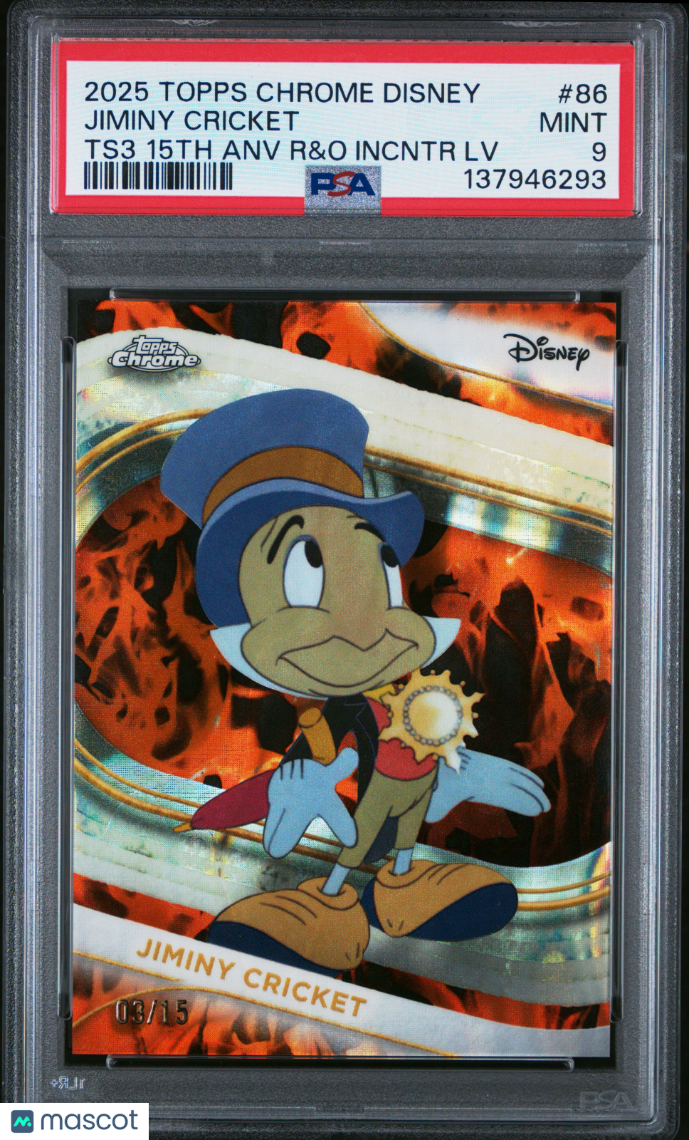 2025 Topps Chrome Disney Jiminy Cricket 03/15 #86 PSA 9 MINT - Graded Non-Sports Cards