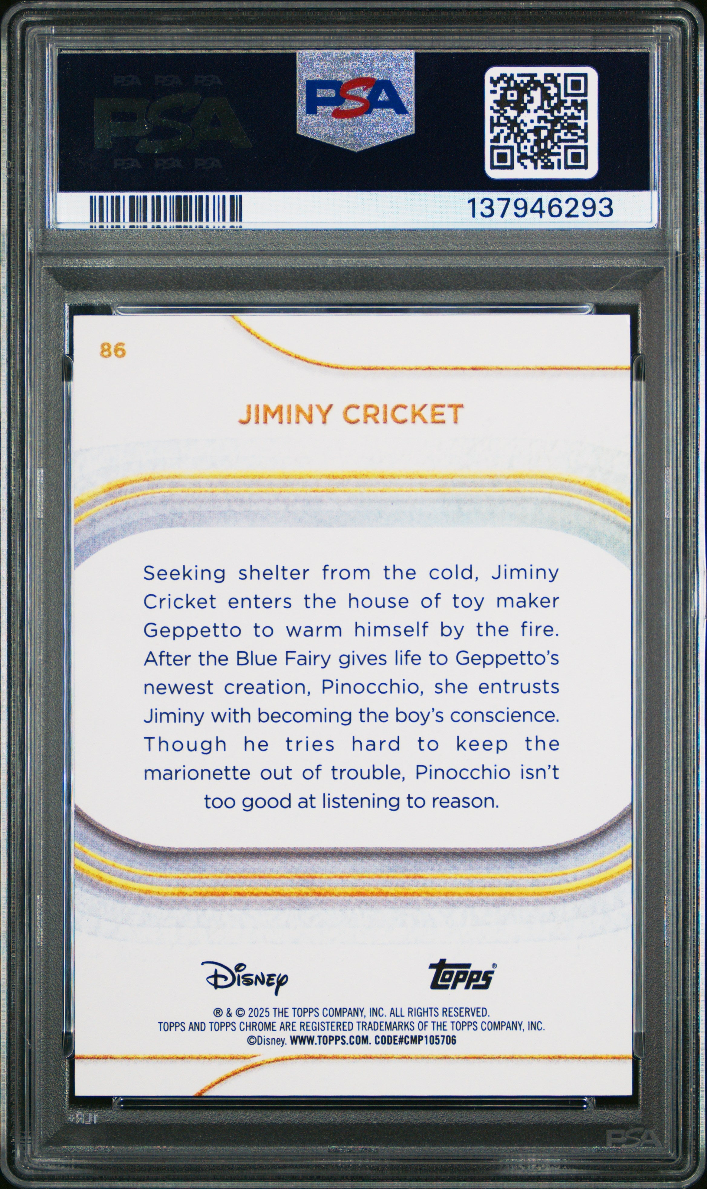 2025 Topps Chrome Disney Jiminy Cricket 03/15 #86 PSA 9 MINT - Graded Non-Sports Cards