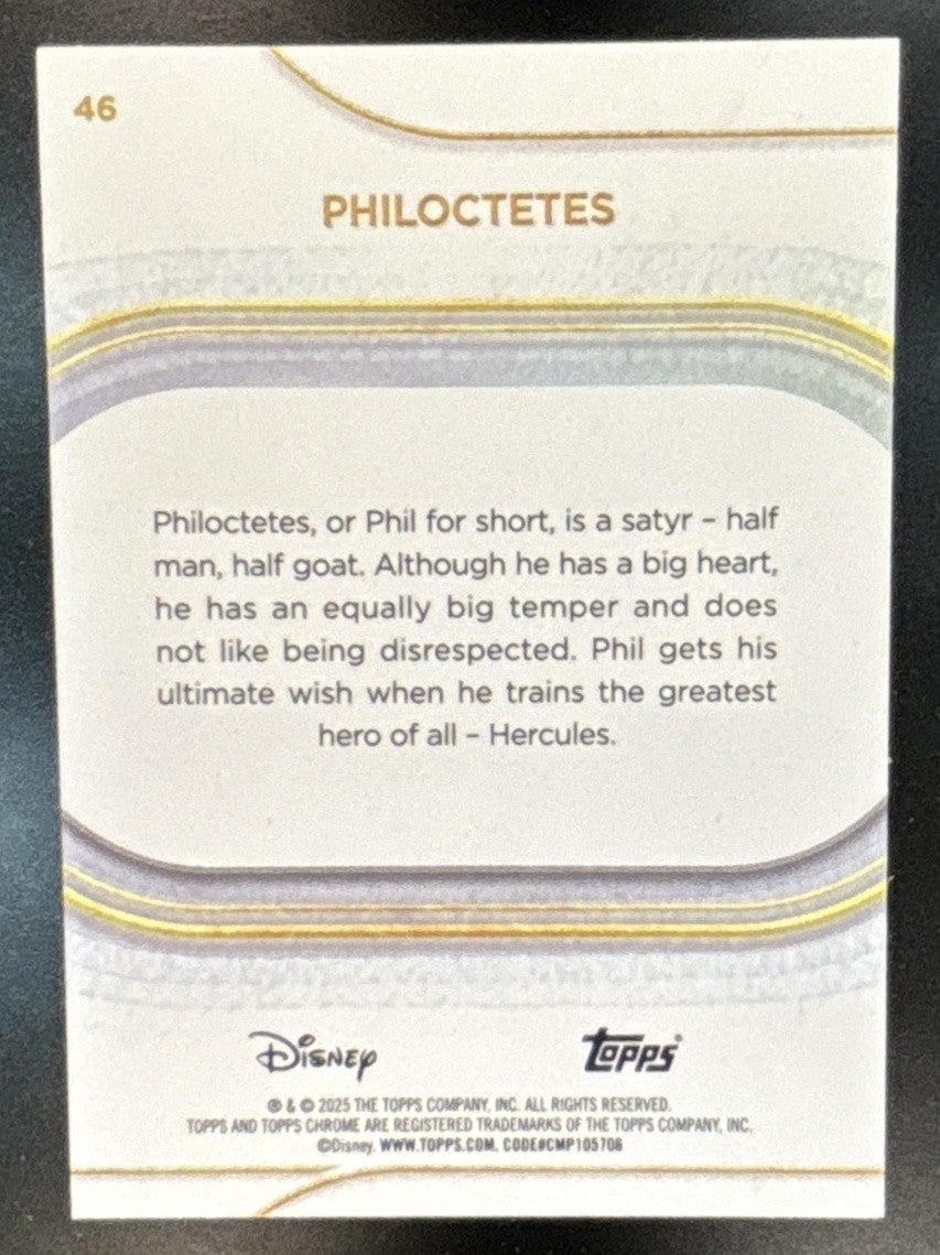 2025 Topps Chrome Disney Sapphire Philoctetes Green Refractor /99 #46 Hercules - Non-Sports Cards