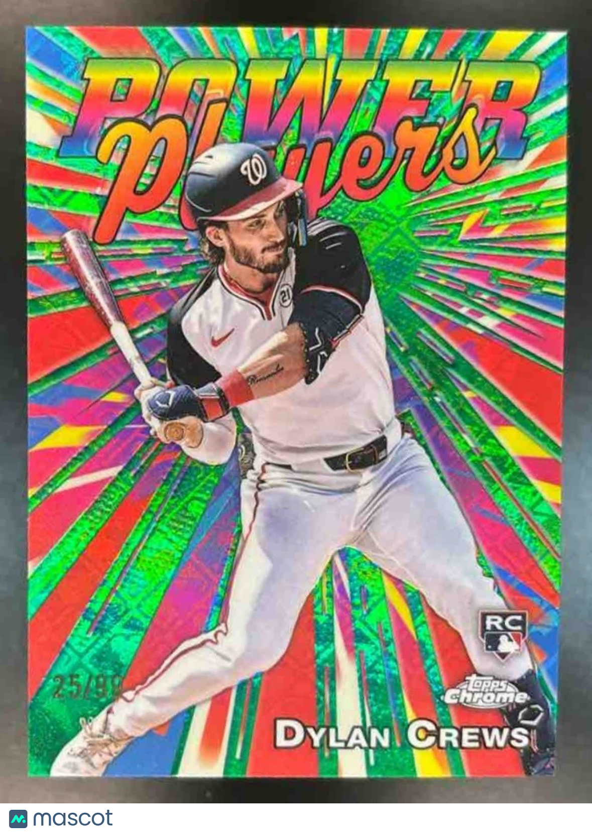 2025 Topps Chrome Dylan Crews Power Players Green /99 #PP-20 Washington National - Sports Cards