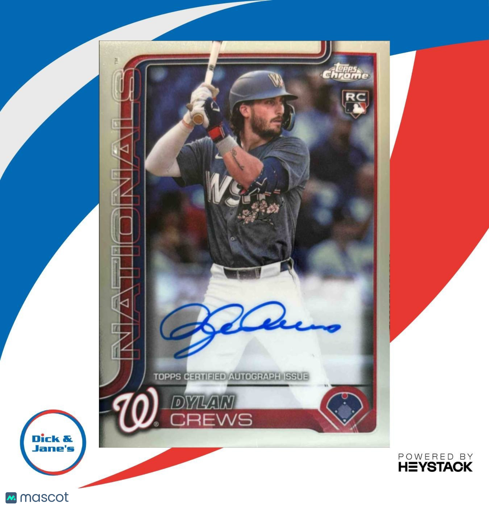 2025 Topps Chrome Dylan Crews Rookie Auto #RA-DC RC Washington Nationals - Sports Cards