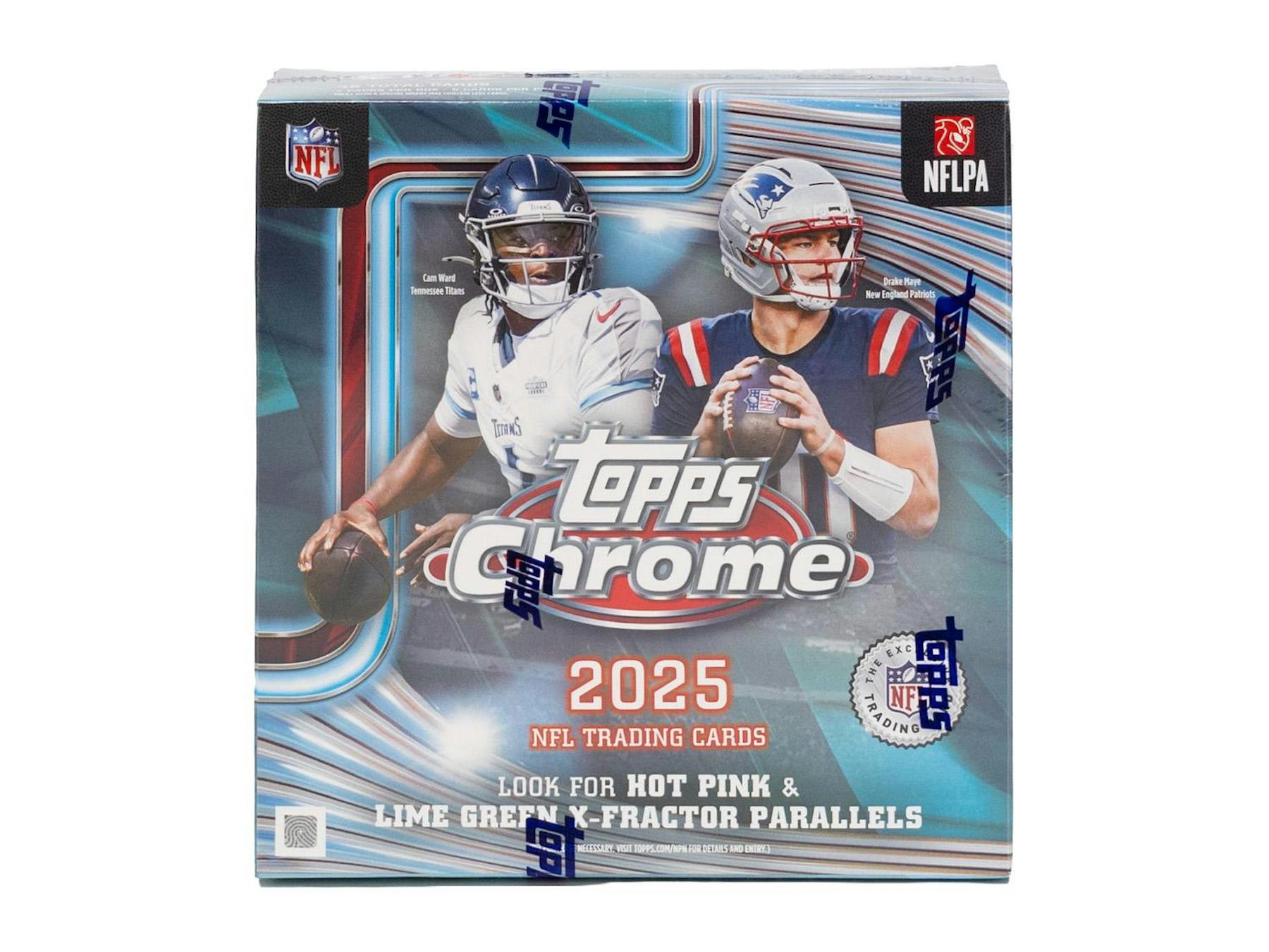 2025 Topps Chrome Football Mega Box (X-Fractors Lime Green or Hot Pink) - NFL Blaster Box