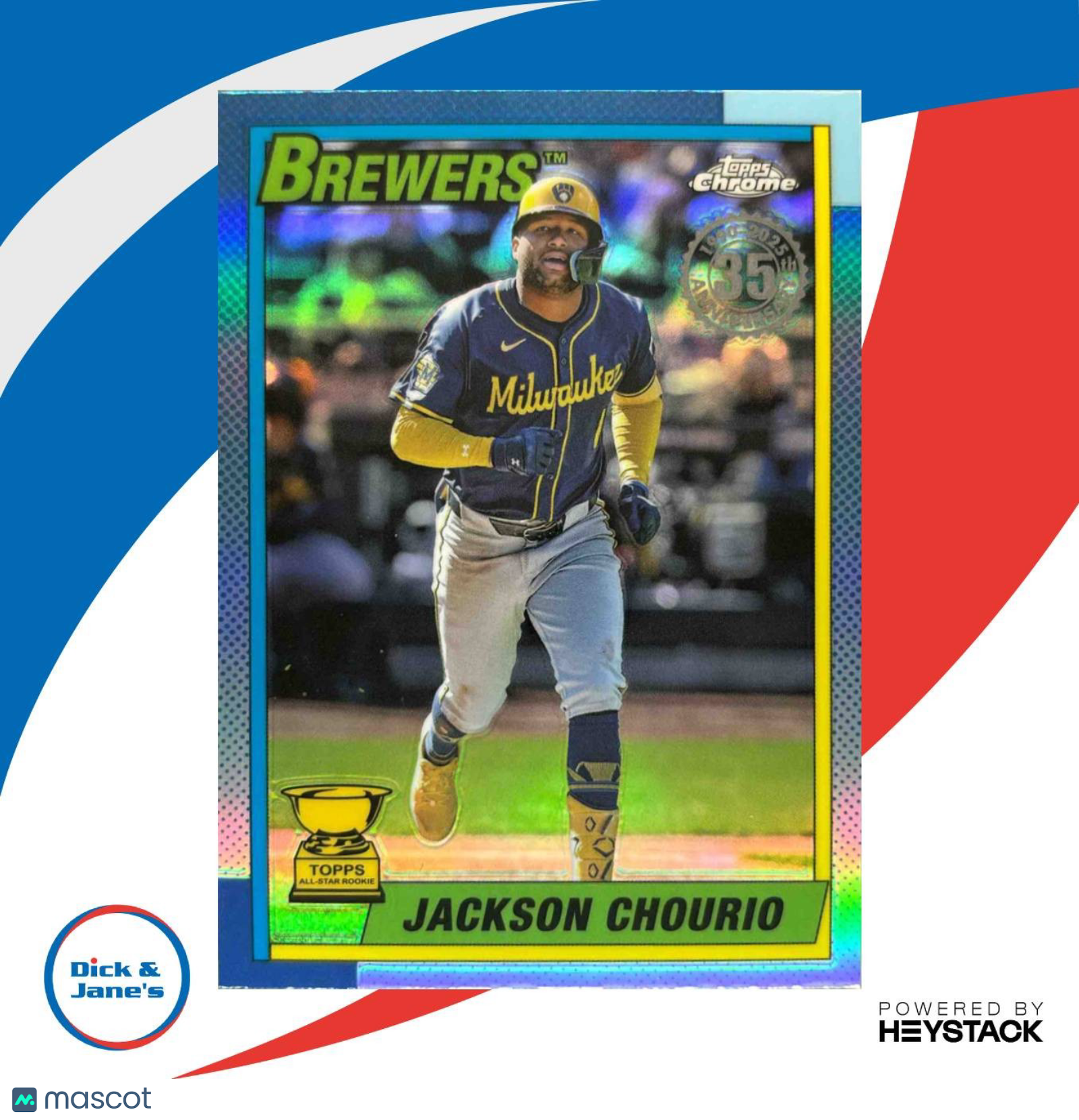 2025 Topps Chrome Jackson Chourio 1990 Baseball #90CB-9 Milwaukee Brewers - Sports Cards
