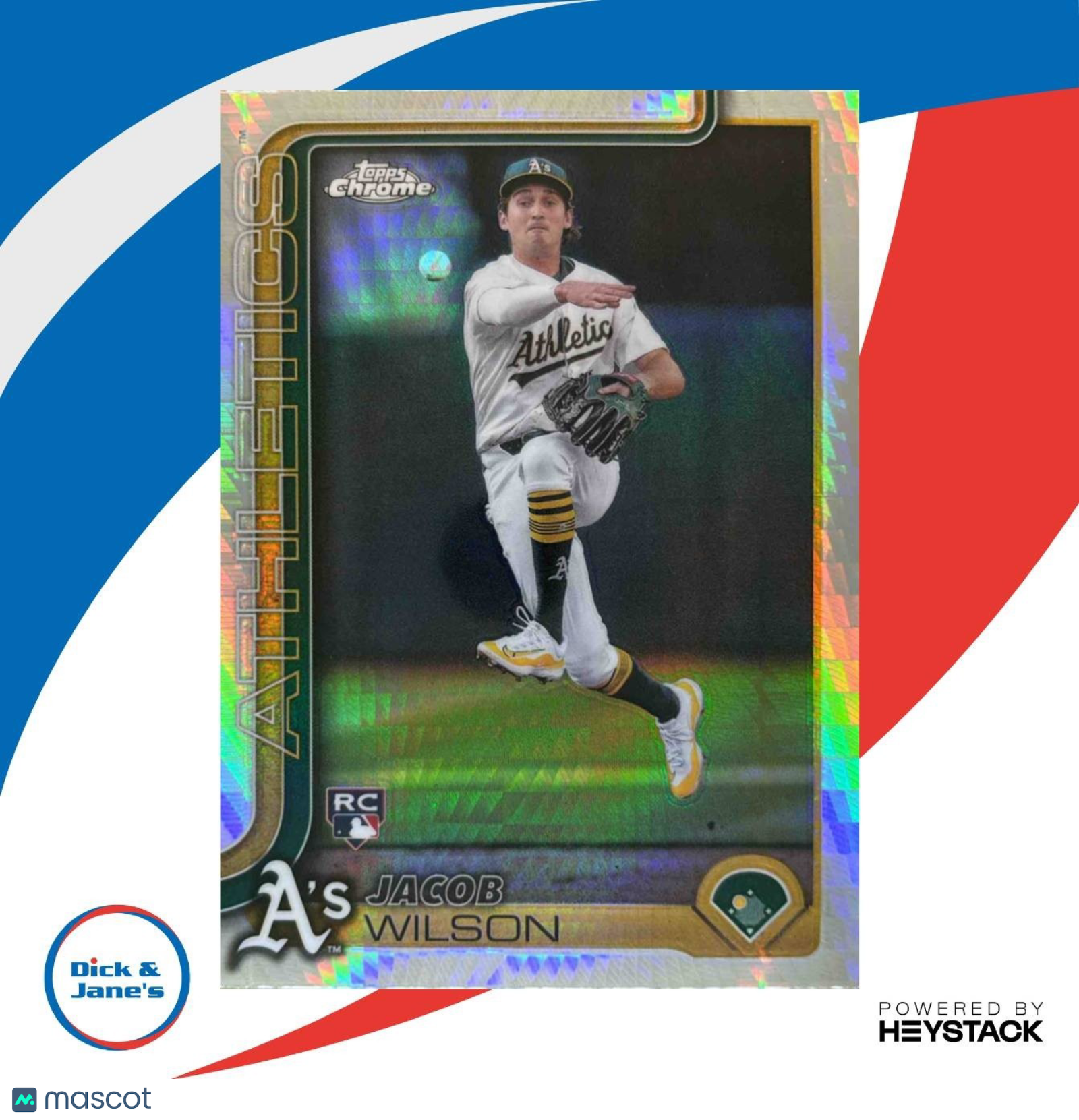 2025 Topps Chrome Jacob Wilson Prism Refractor #96 RC Athletics - Sports Cards