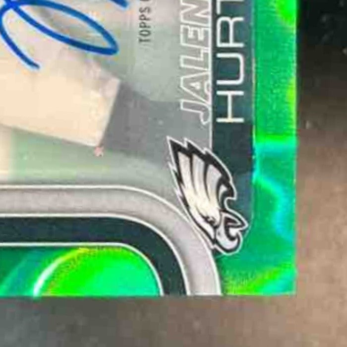 2025 Topps Chrome Jalen Hurts Auto Green Lava /99 #BA-JH Philadelphia Eagles - Sports Cards