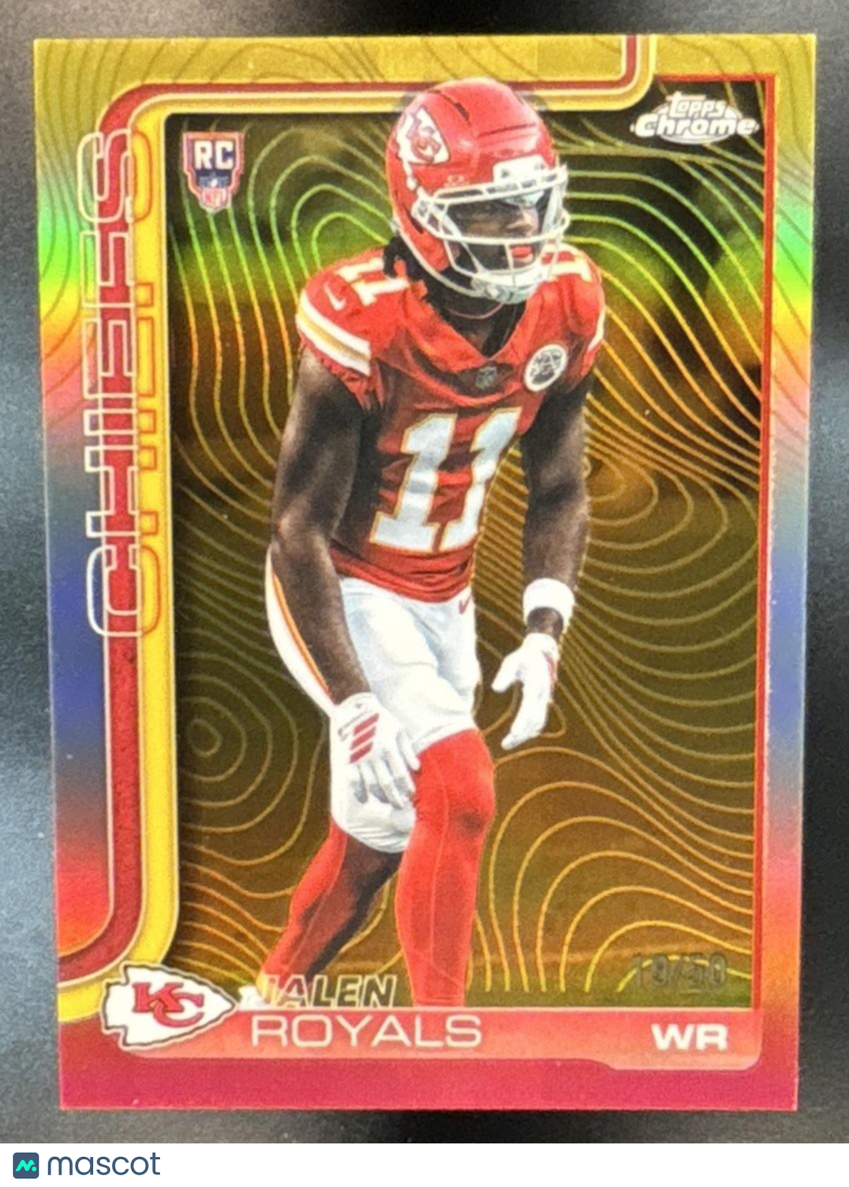 2025 Topps Chrome Jalen Royals Etch Variation Gold /50 #337 RC SSP Chiefs - Sports Cards