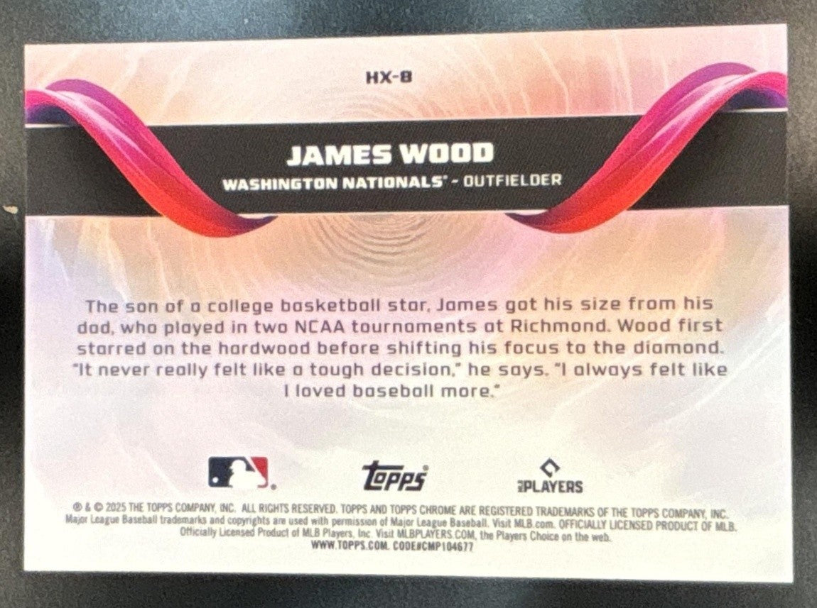 2025 Topps Chrome James Wood Helix #HX-8 Washington Nationals - Sports Cards