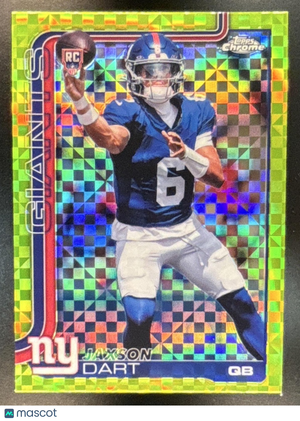 2025 Topps Chrome Jaxson Dart Rookie Lime Green X-Fractor #306 RC Giants - Sports Cards