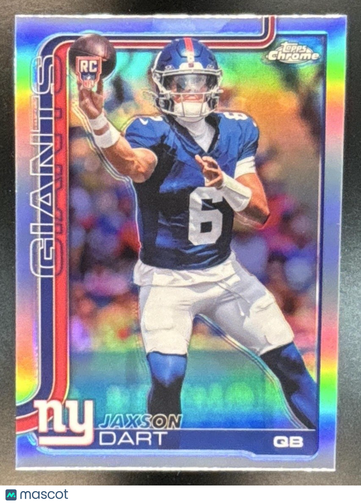 2025 Topps Chrome Jaxson Dart Rookie Refractor #306 RC New York Giants - Sports Cards