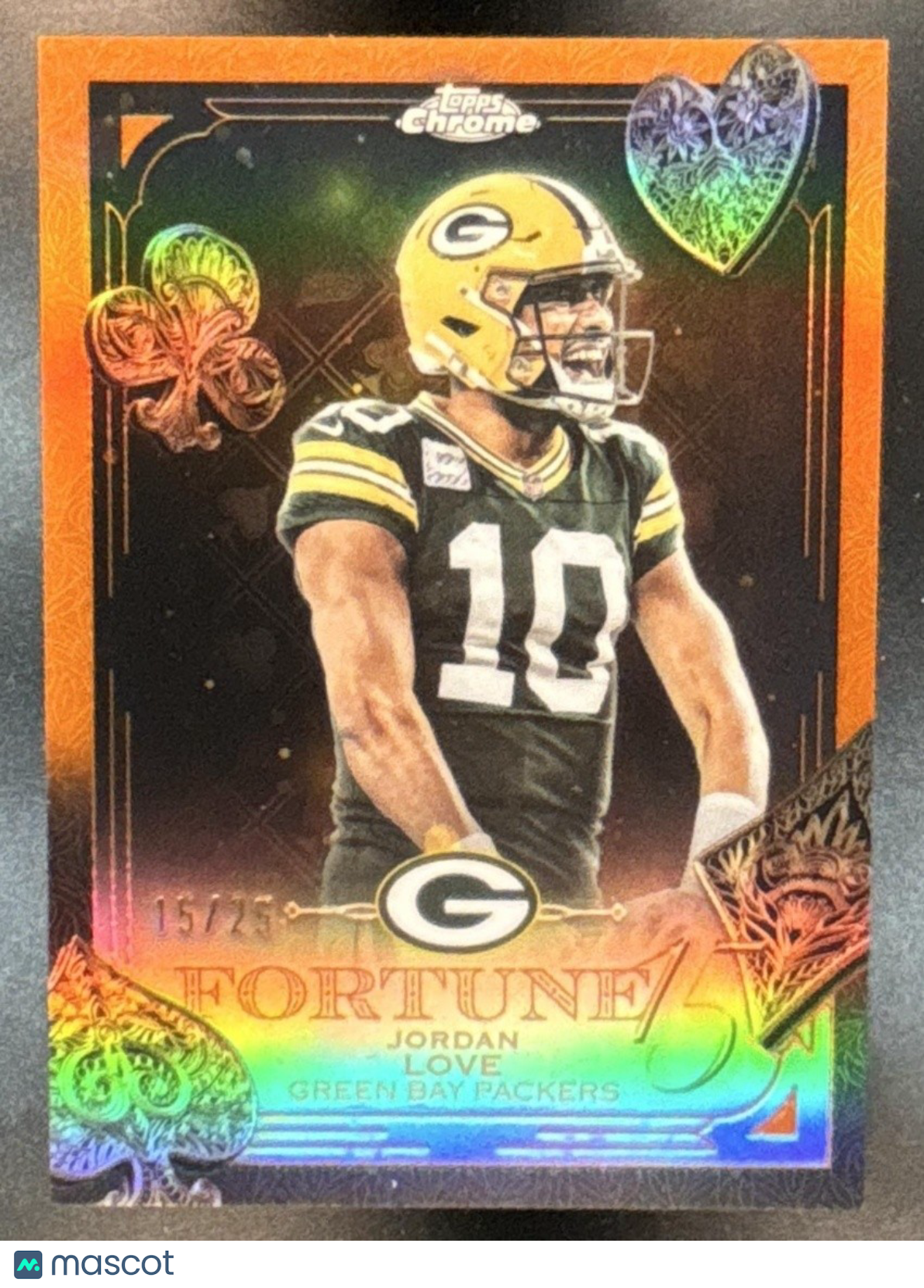 2025 Topps Chrome Jordan Love Fortune 15 Orange /25 #F15-17 Green Bay Packers - Sports Cards