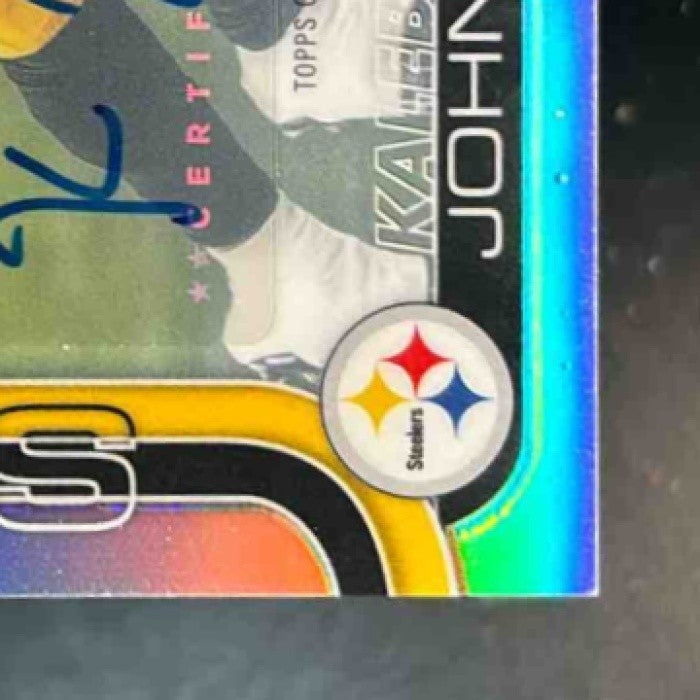 2025 Topps Chrome Kaleb Johnson Auto Refractor /499 RC Pittsburgh Steelers - Sports Cards