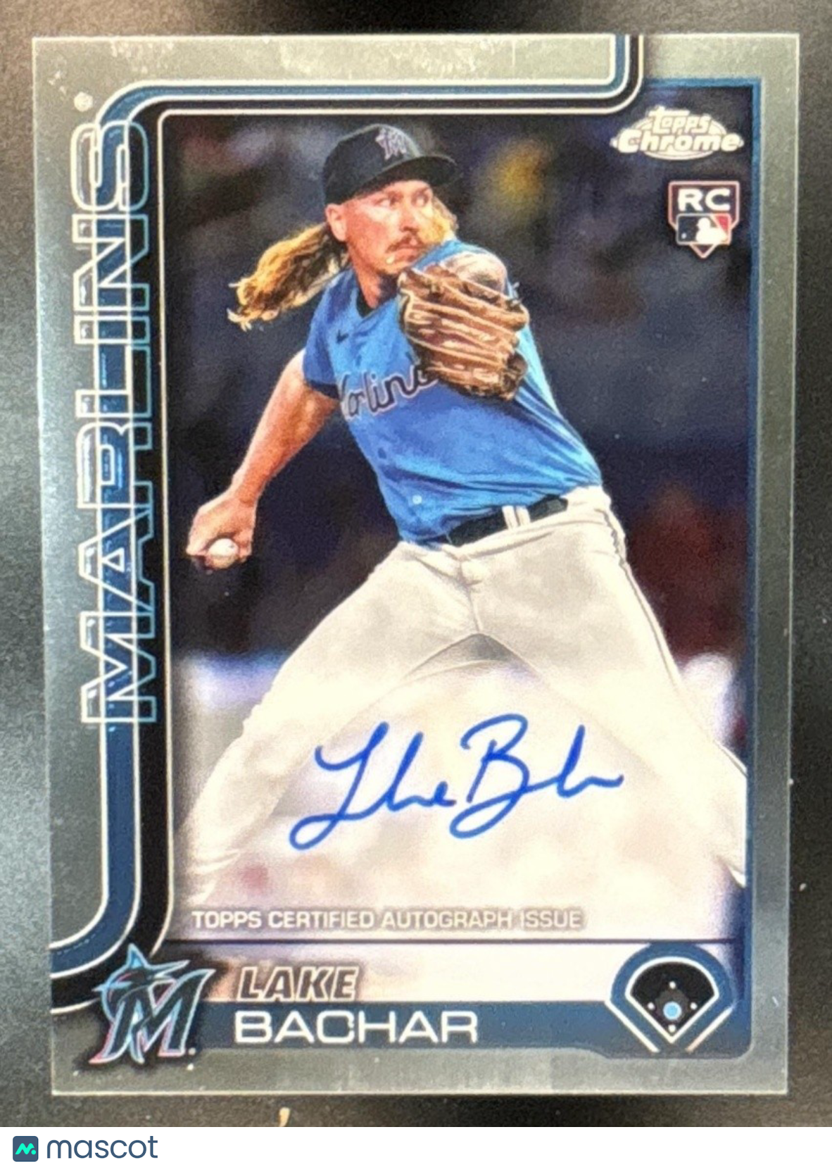 2025 Topps Chrome Lake Bachar Rookie Auto #RA-LB RC Miami Marlins - Sports Cards
