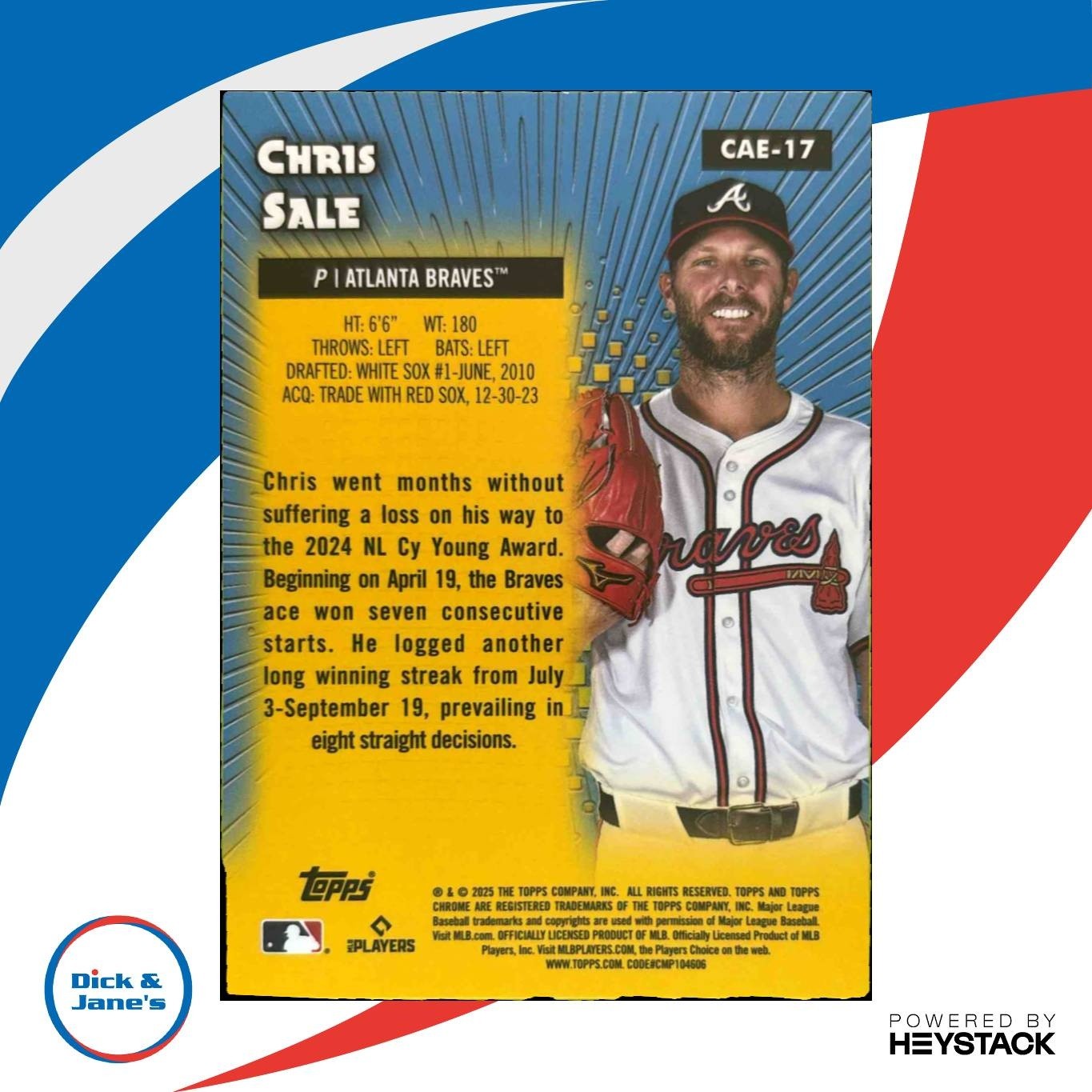 2025 Topps Chrome LogoFractor Chris Sale All-Etch Green /99 Atlanta Braves - Sports Cards