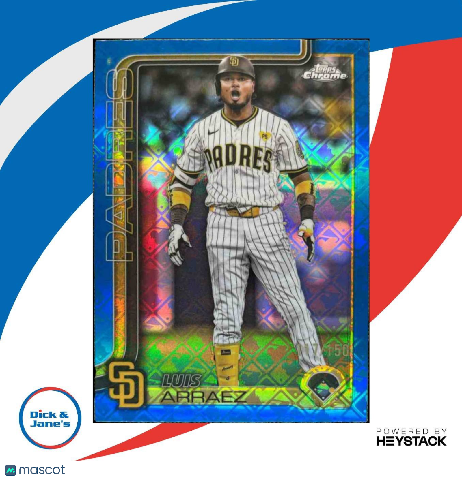 2025 Topps Chrome Luis Arraez Blue Refractor 11/150 #216 San Diego Padres - Sports Cards