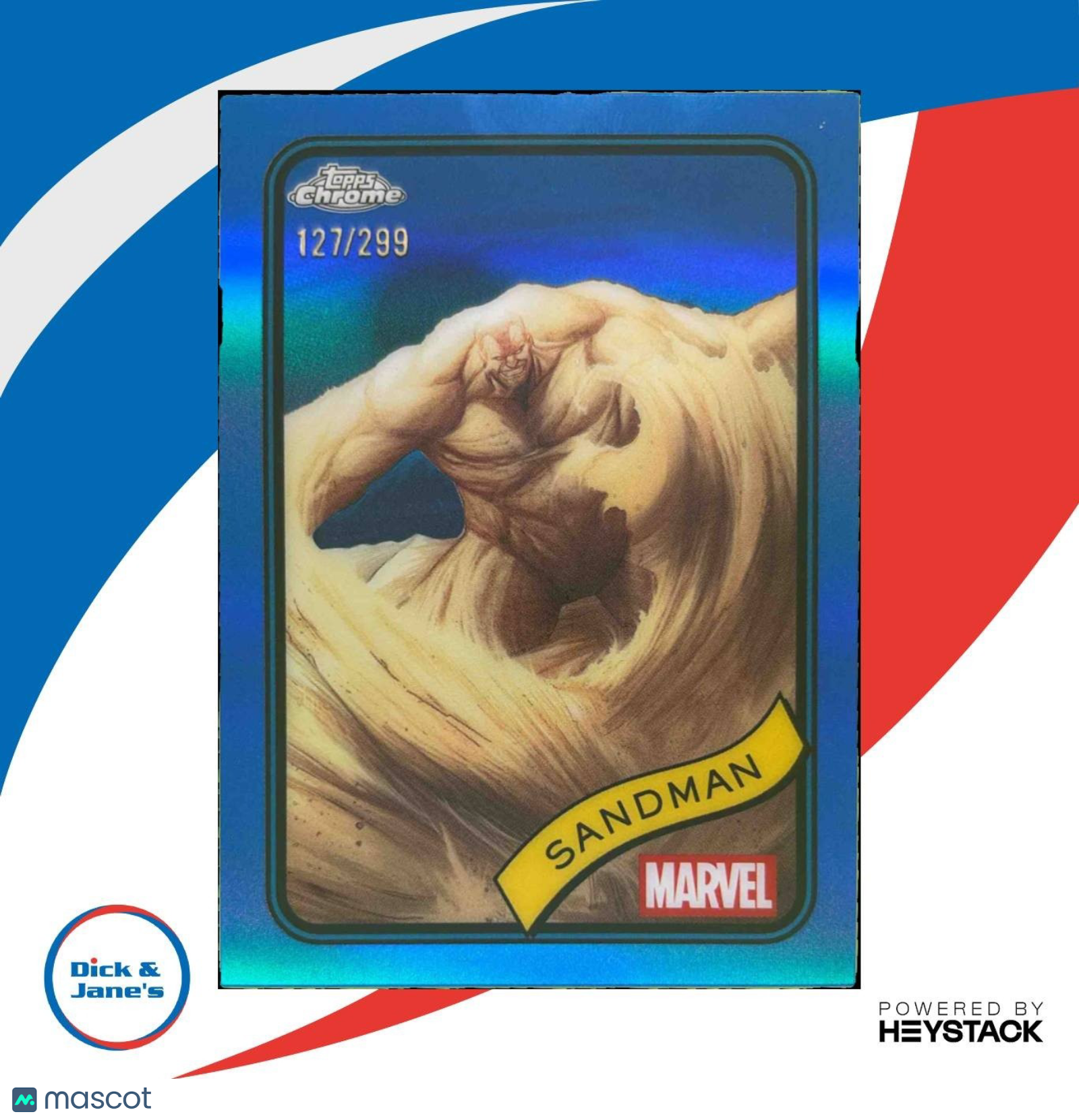 2025 Topps Chrome Marvel Sandman Blue Refractor /299 #91 - Non-Sports Cards