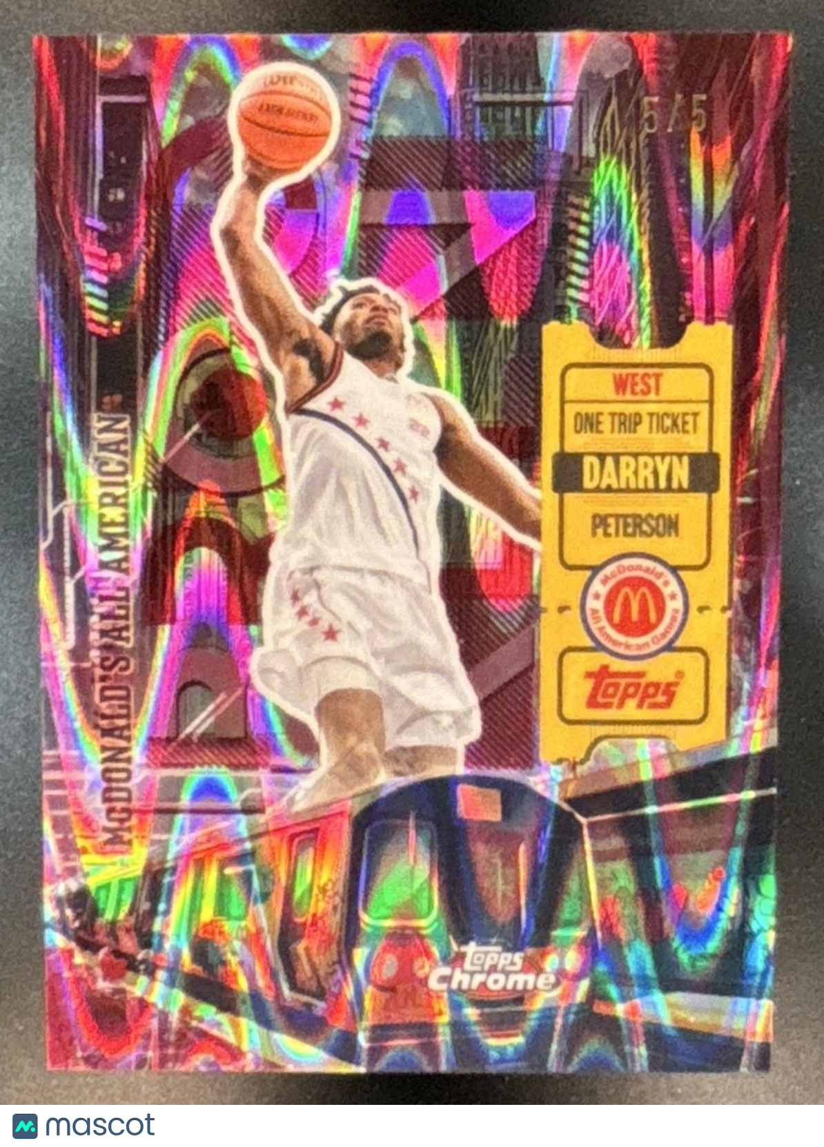 2025 Topps Chrome McDonald All-American Darryn Peterson High Rise Red RayWave /5 - Sports Cards