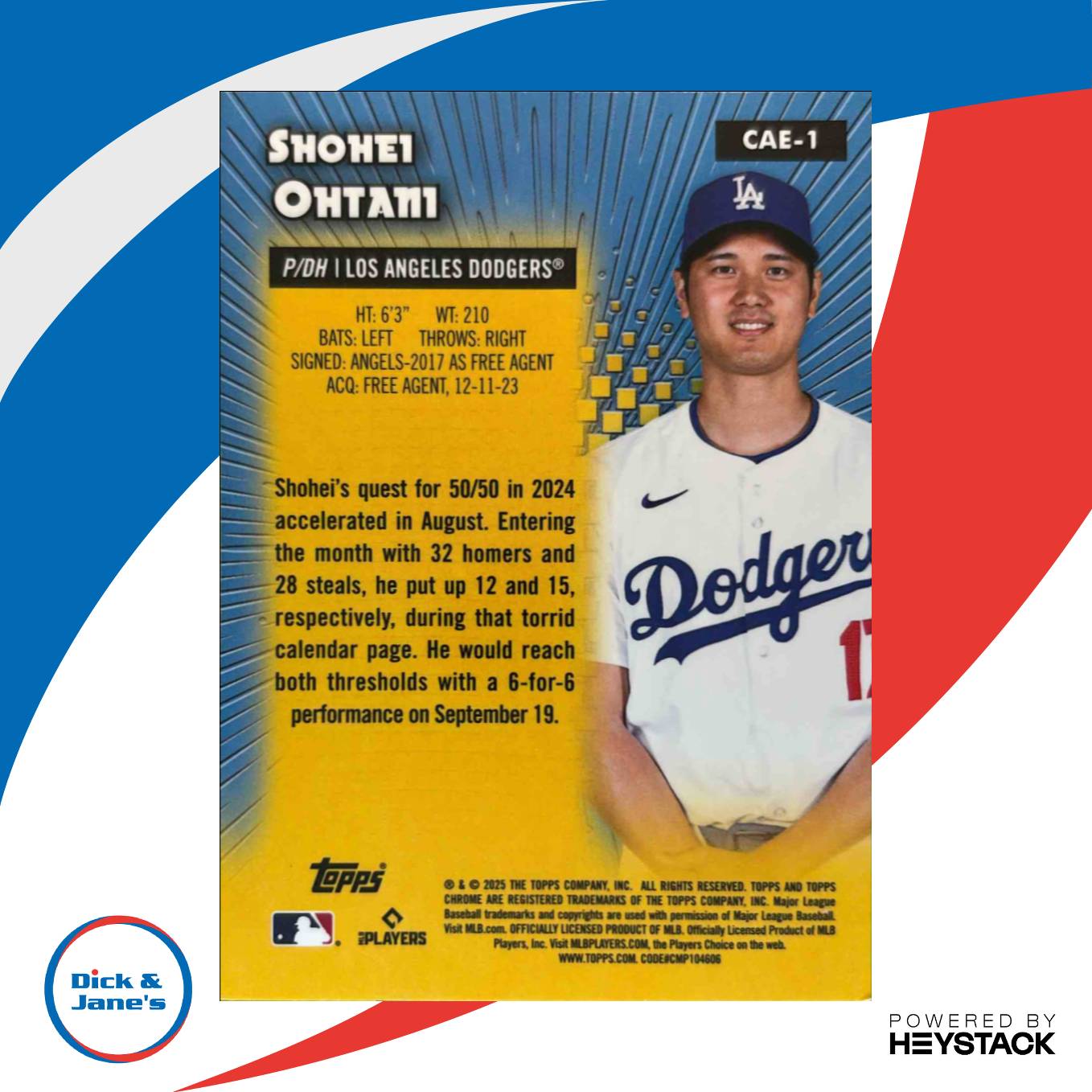 2025 Topps Chrome Shohei Ohtani All Etch #CAE 1 Los Angeles Dodgers Sports Cards